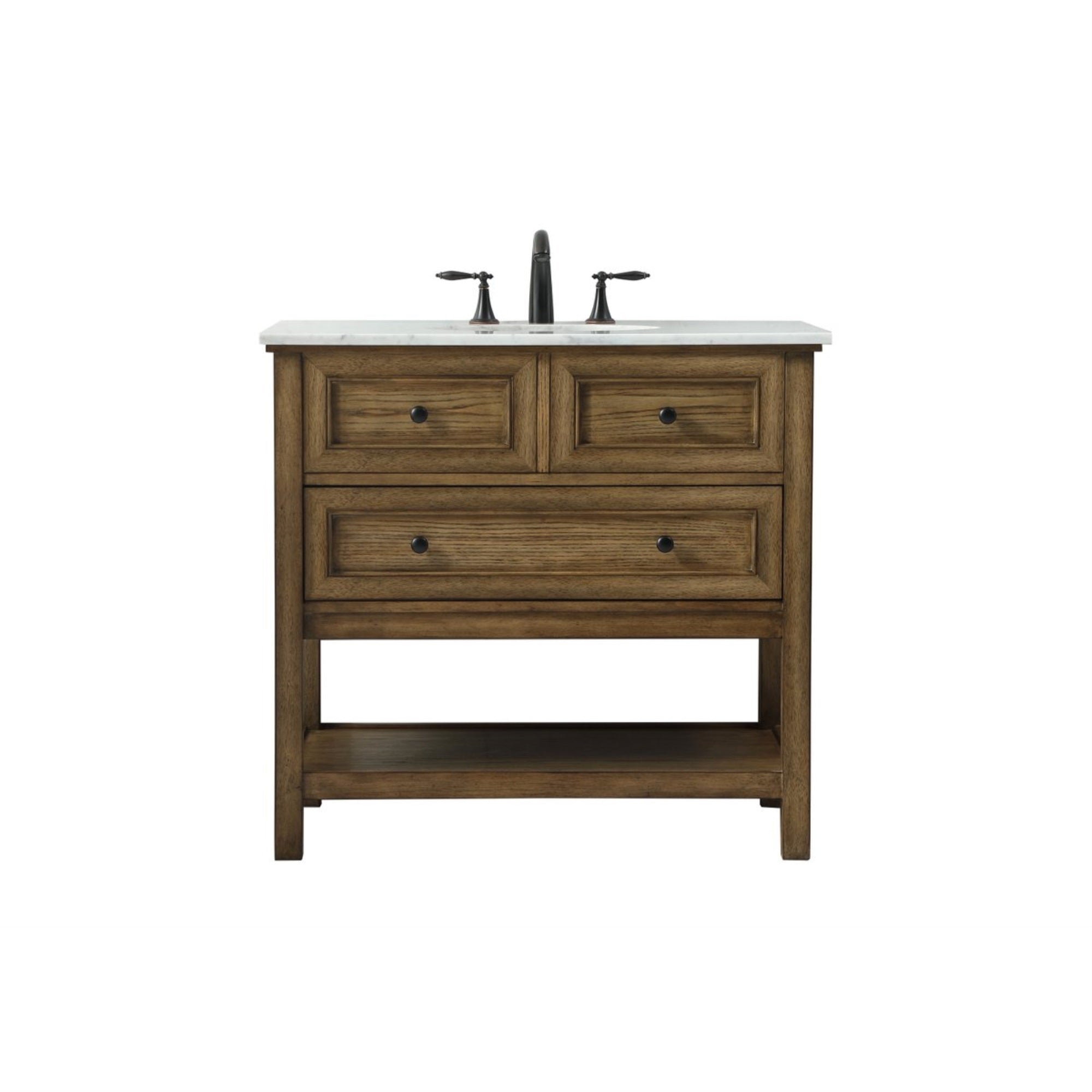 36 Inch Single Bathroom Vanity In Driftwood
