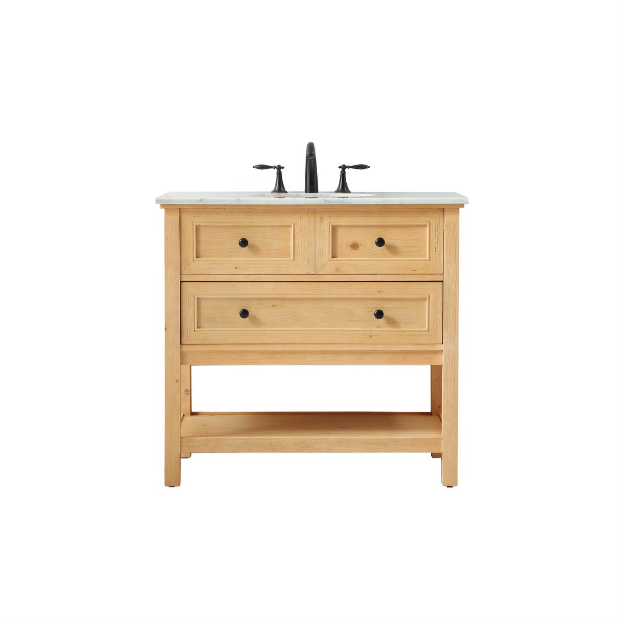 36 Inch Single Bathroom Vanity In Natural Wood