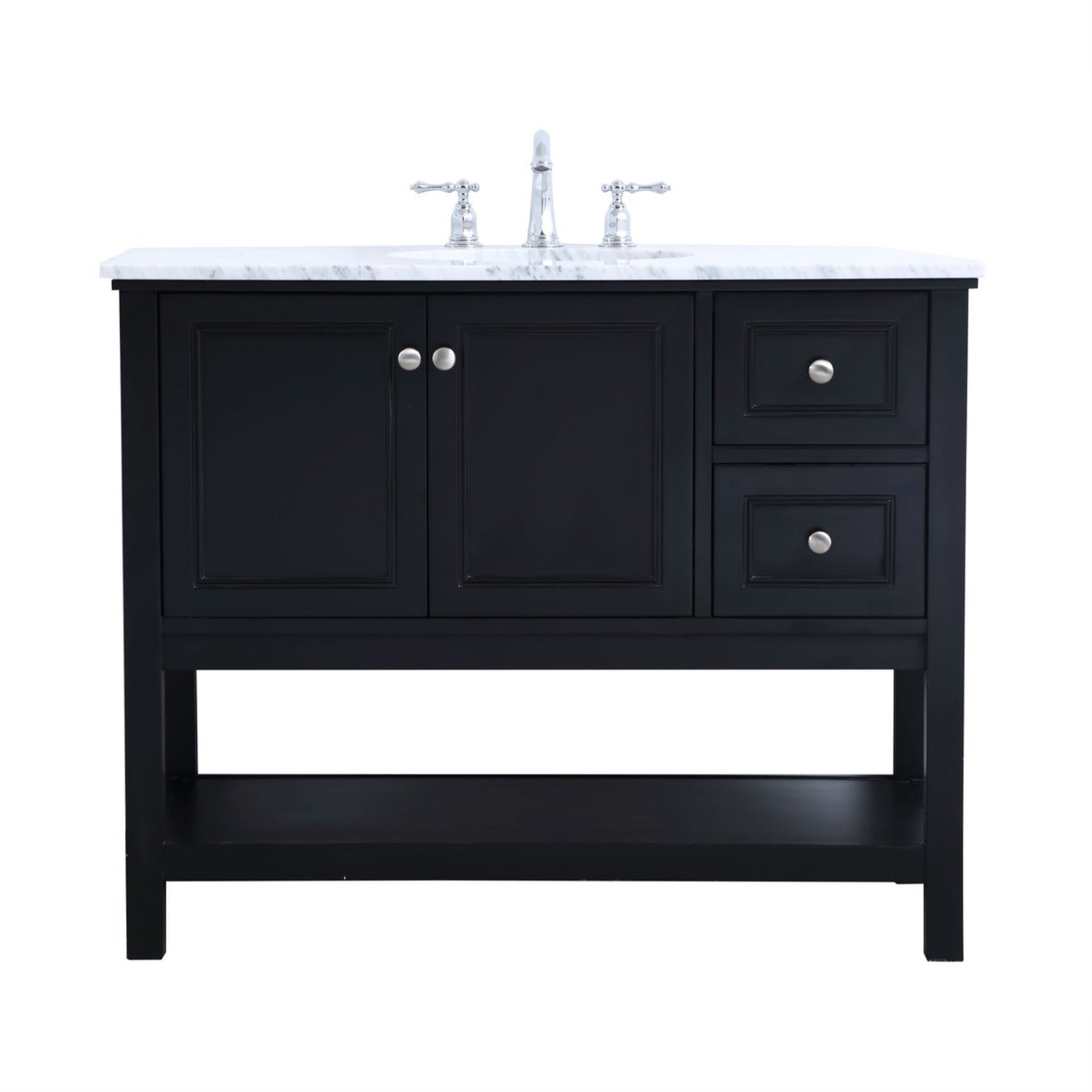 42 In. Single Bathroom Vanity Set In Black