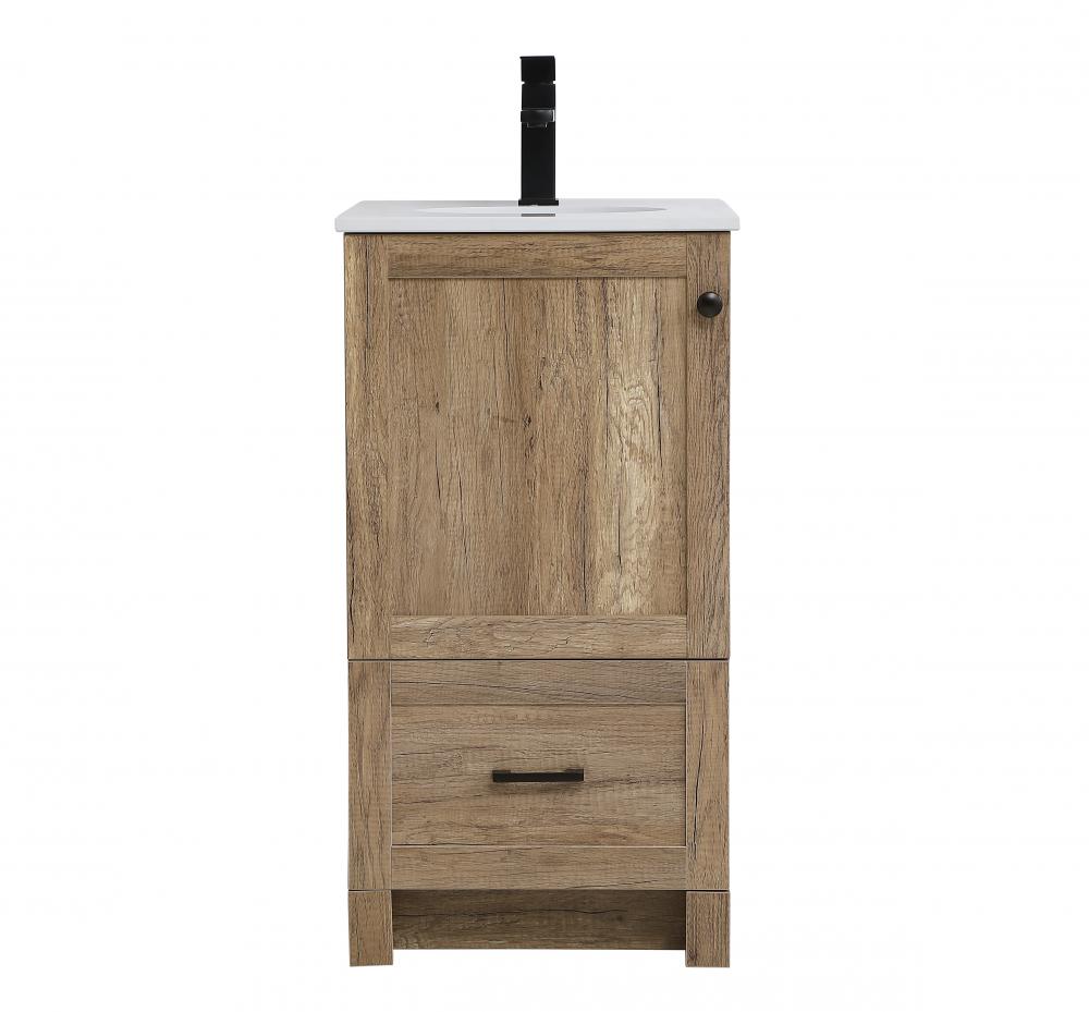 18 Inch Single Bathroom Vanity In Natural Oak