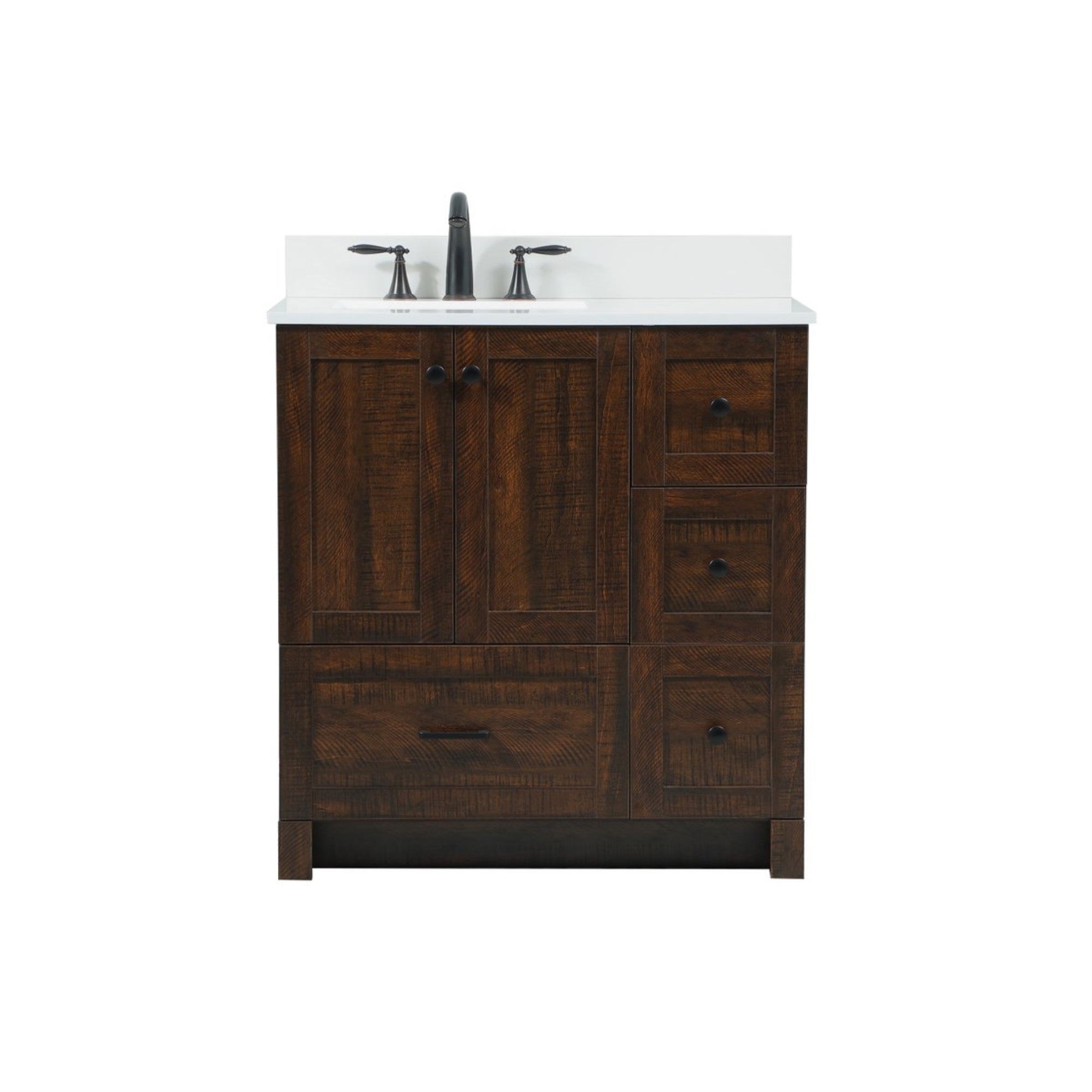 32 Inch Single Bathroom Vanity In Expresso With Backsplash