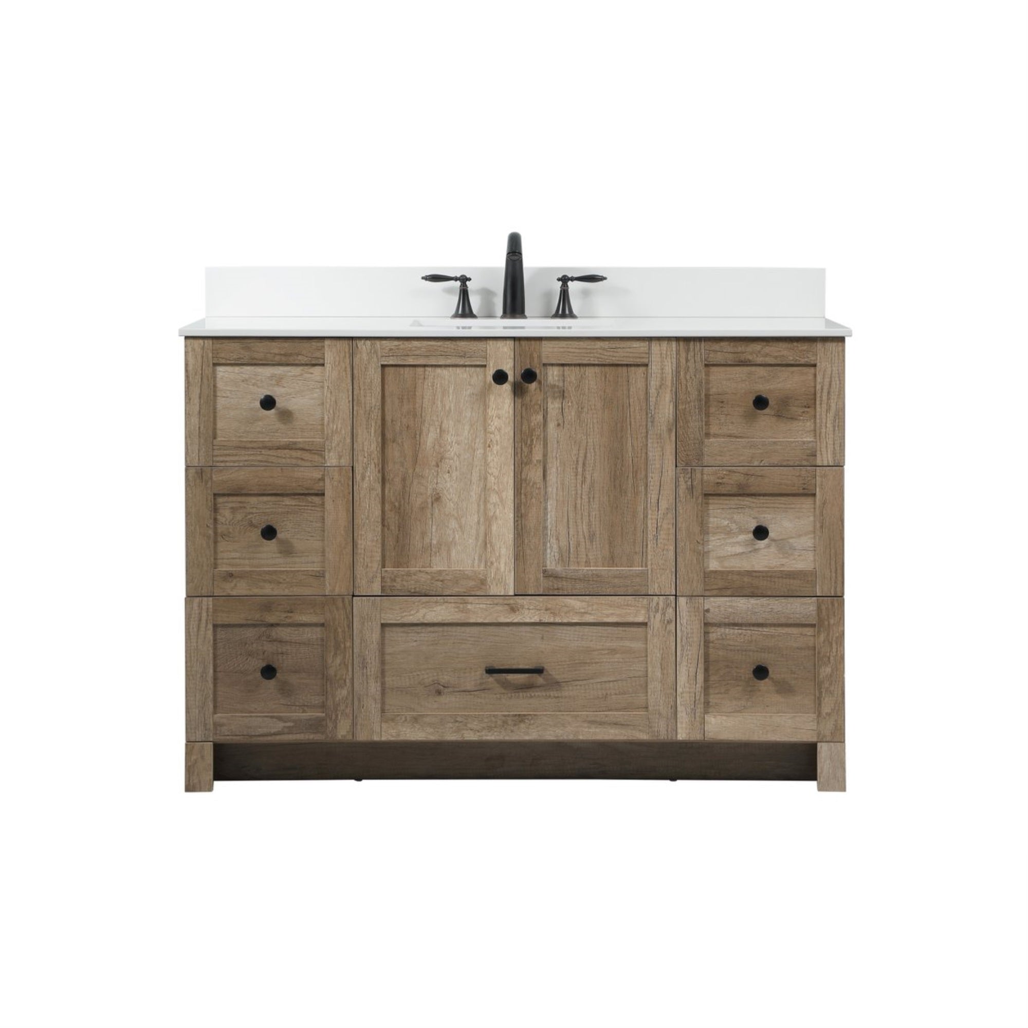 48 Inch Single Bathroom Vanity In Natural Oak With Backsplash