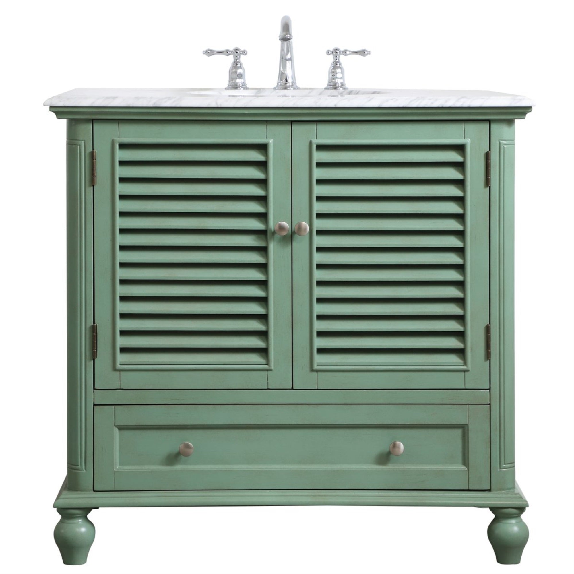 36 Inch Single Bathroom Vanity In Vintage Mint