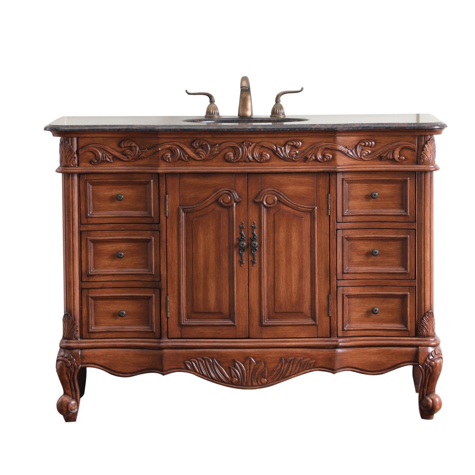 48 In. Single Bathroom Vanity Set In Teak