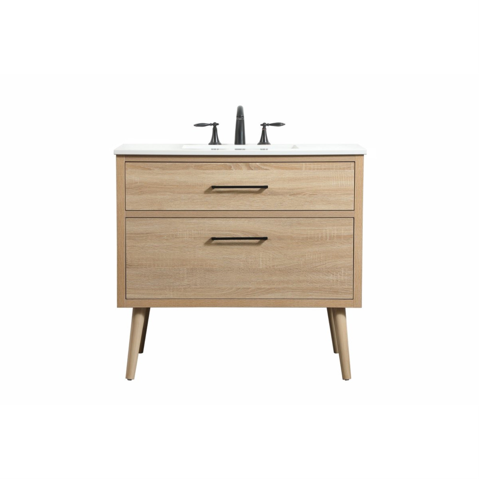 36 Inch Single Bathroom Vanity In Mango Wood