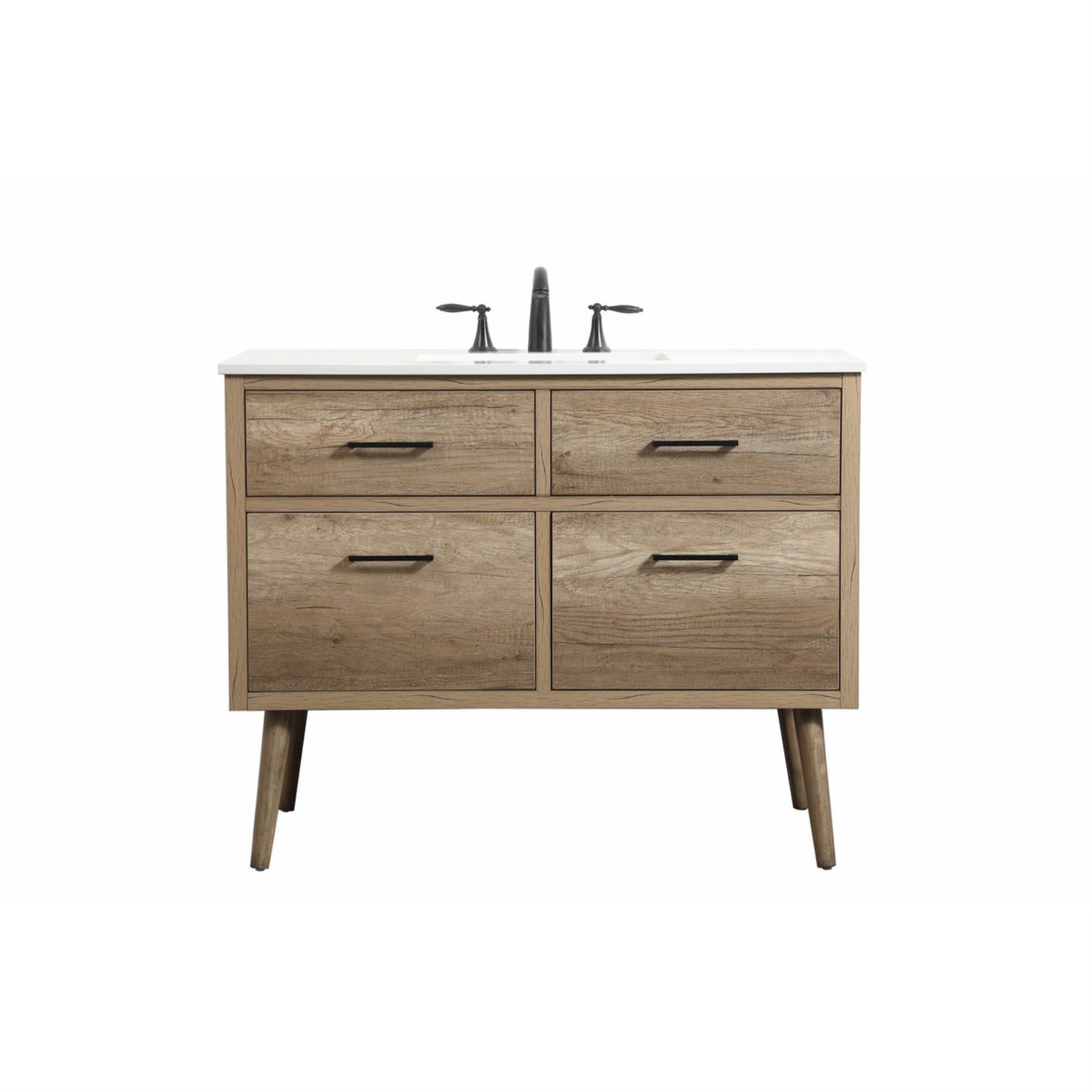 42 Inch Single Bathroom Vanity In Natural Oak