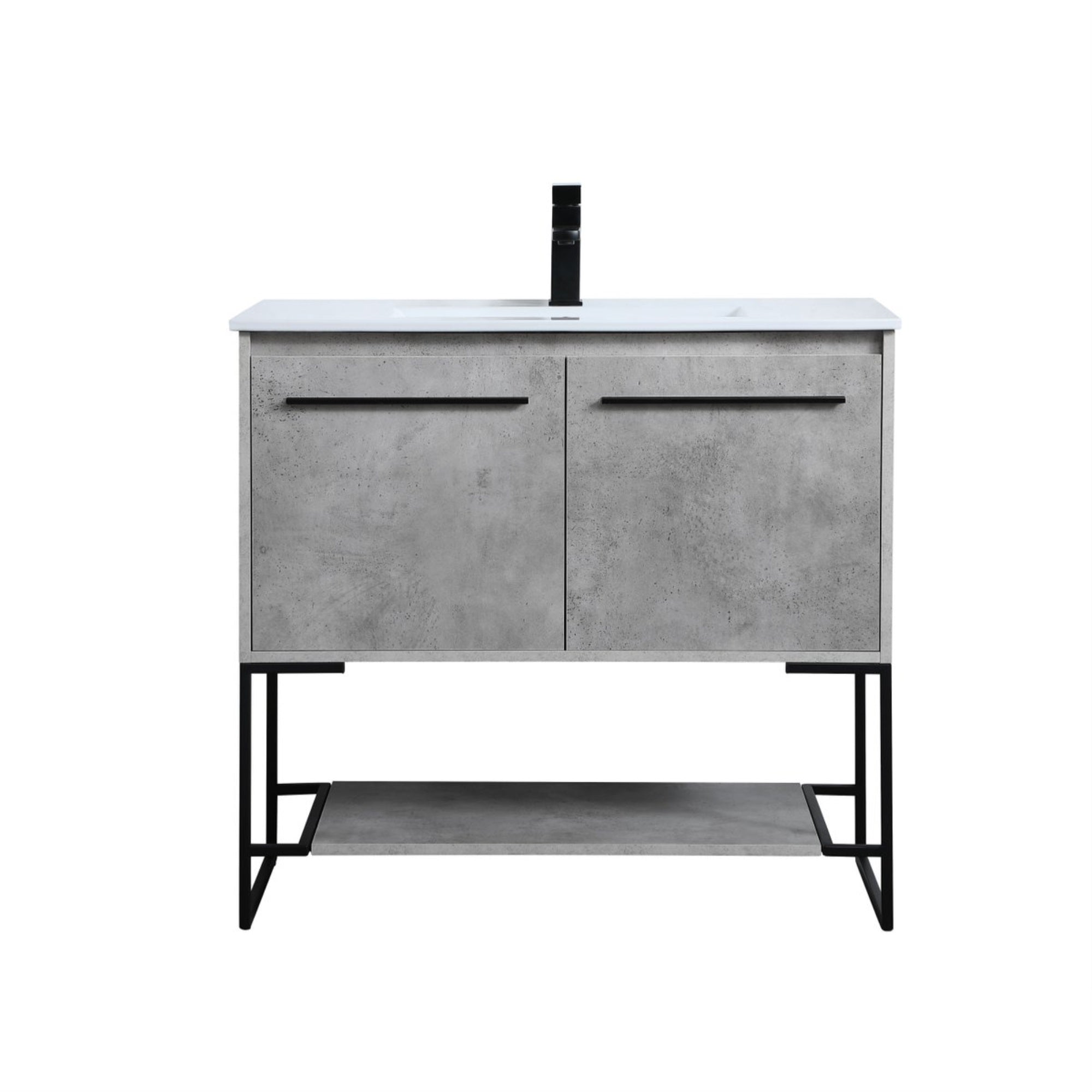 36 Inch  Single Bathroom Vanity In Concrete Grey