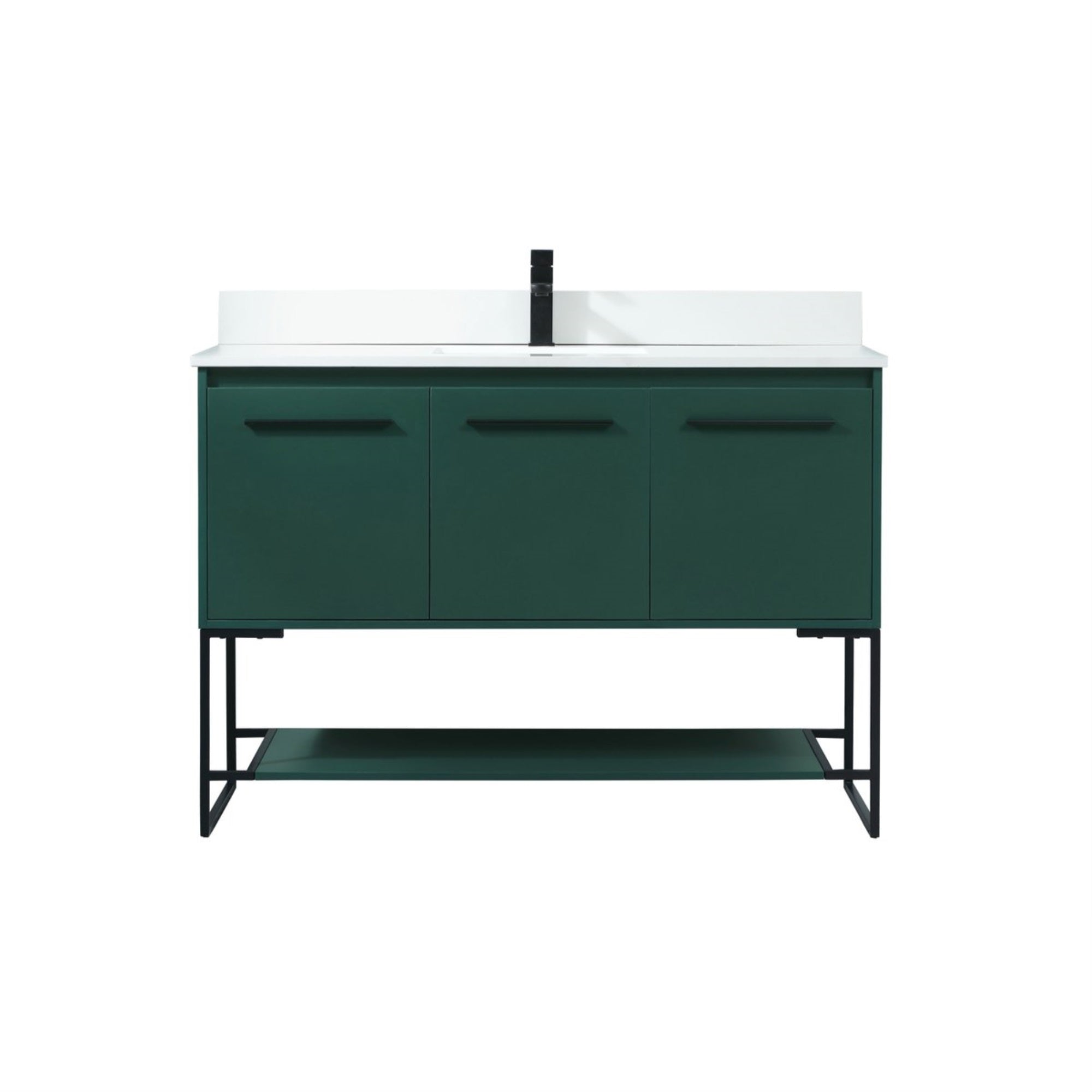 48 Inch Single Bathroom Vanity In Green With Backsplash
