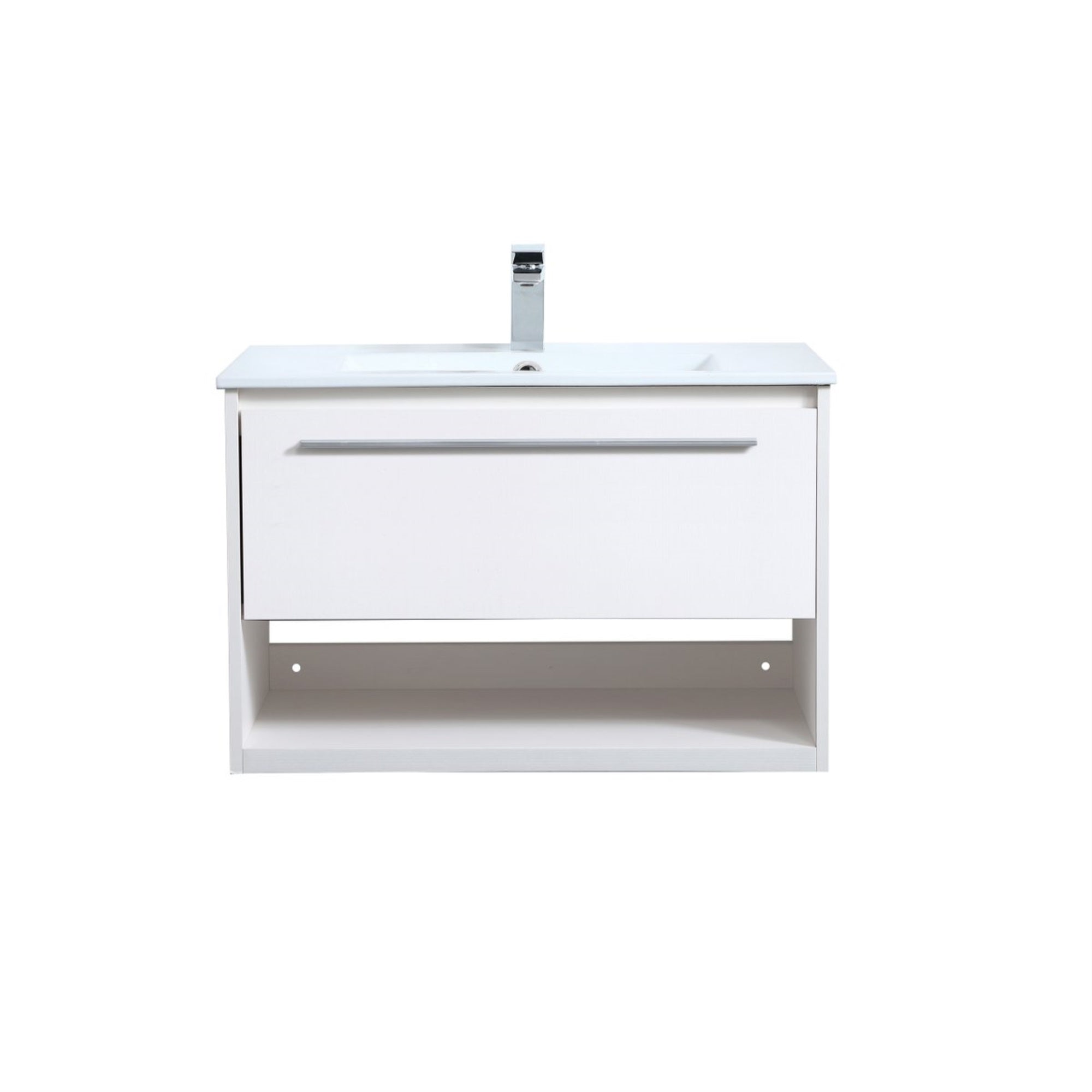 30 Inch  Single Bathroom Floating Vanity In White