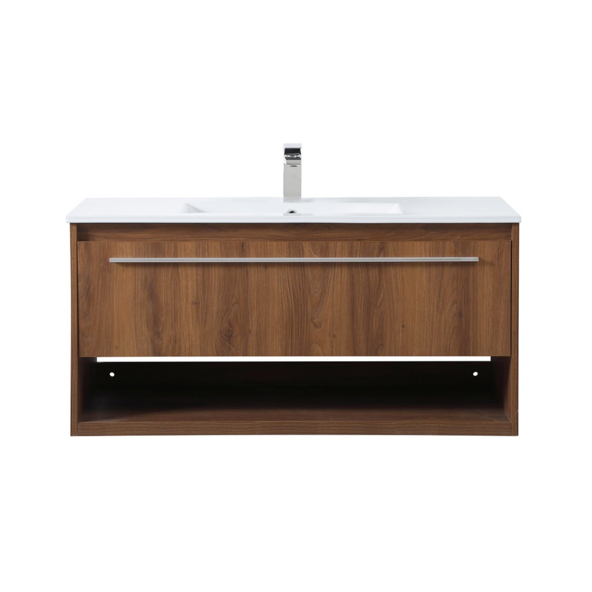 40 Inch  Single Bathroom Floating Vanity In Walnut Brown