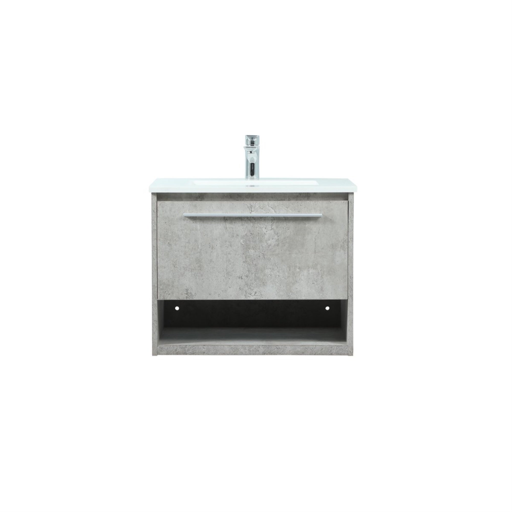 24 Inch Single Bathroom Vanity In Concrete Grey
