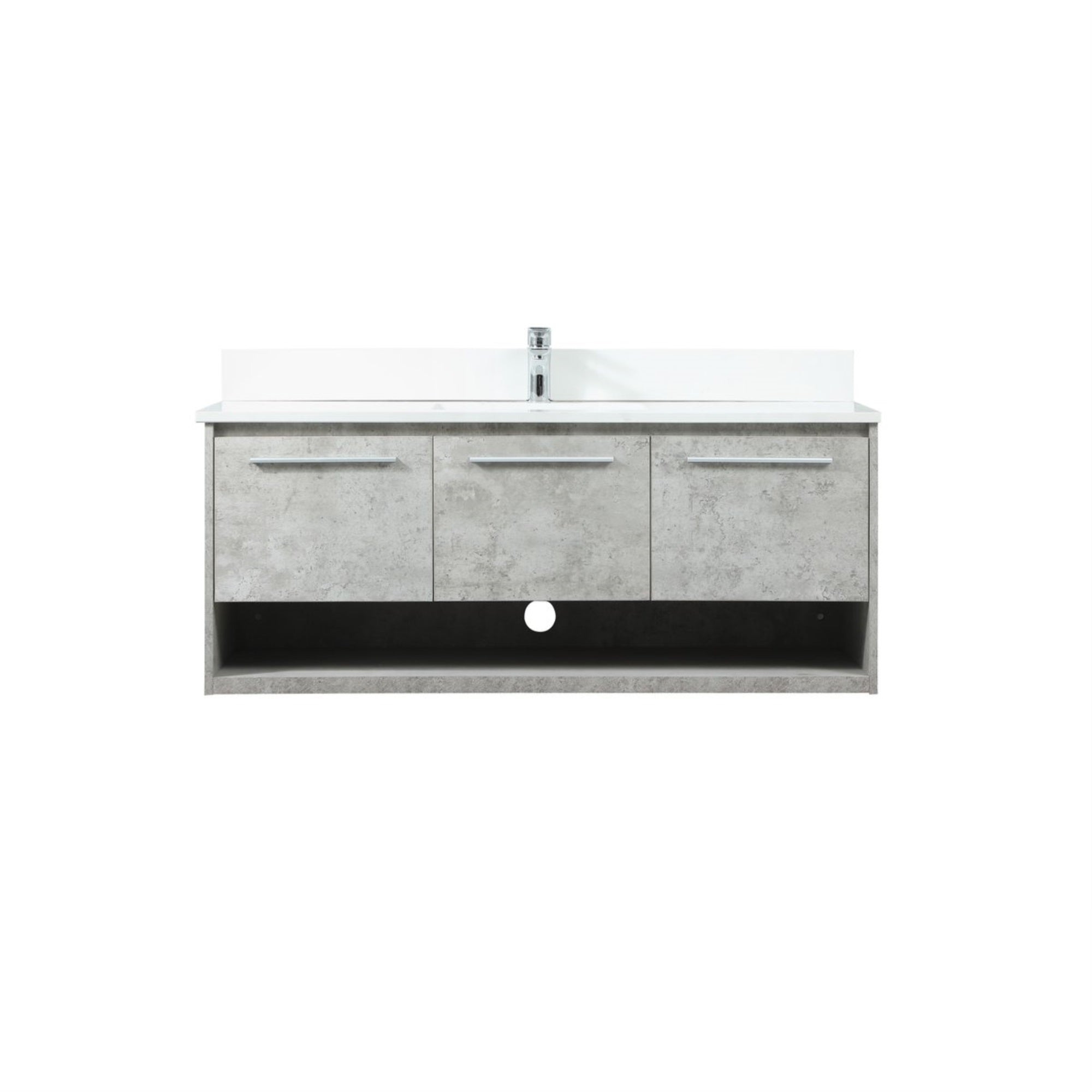 48 Inch Single Bathroom Vanity In Concrete Grey With Backsplash