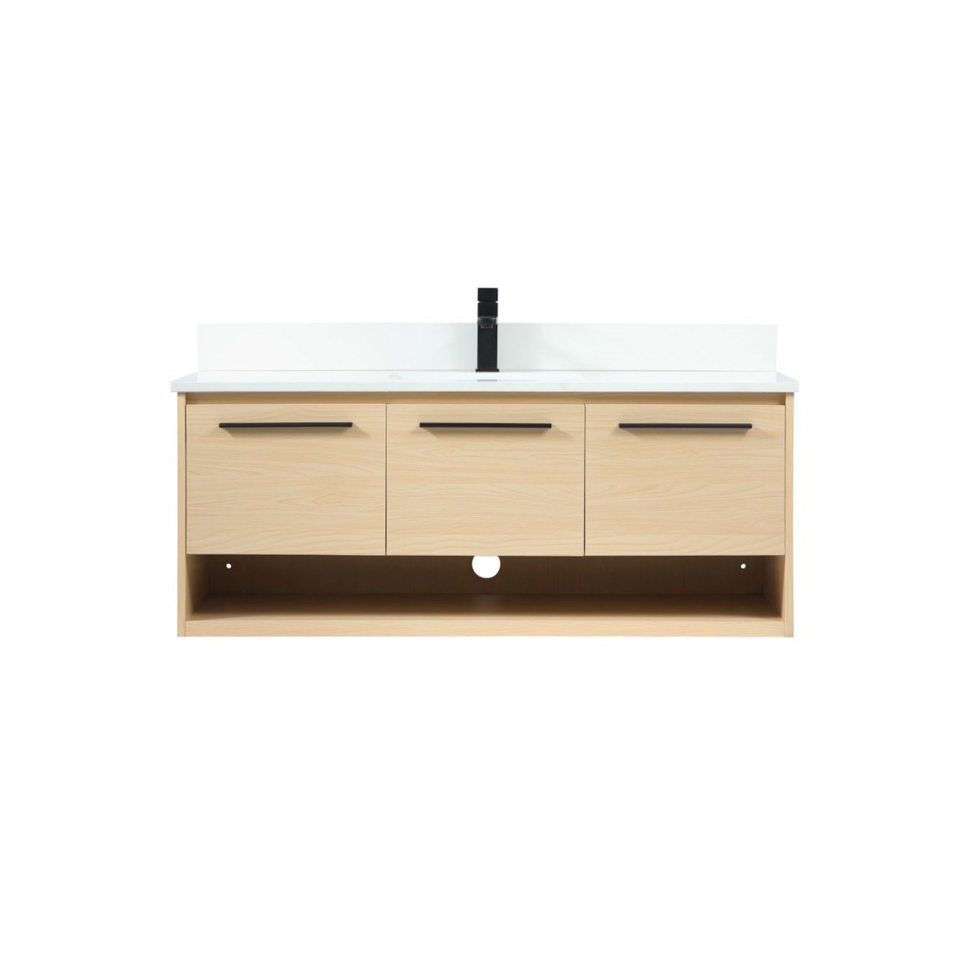 48 Inch Single Bathroom Vanity In Maple With Backsplash
