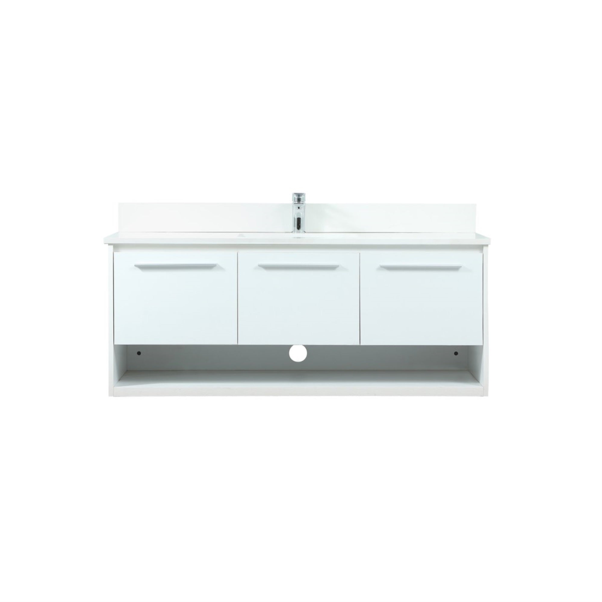 48 Inch Single Bathroom Vanity In White With Backsplash