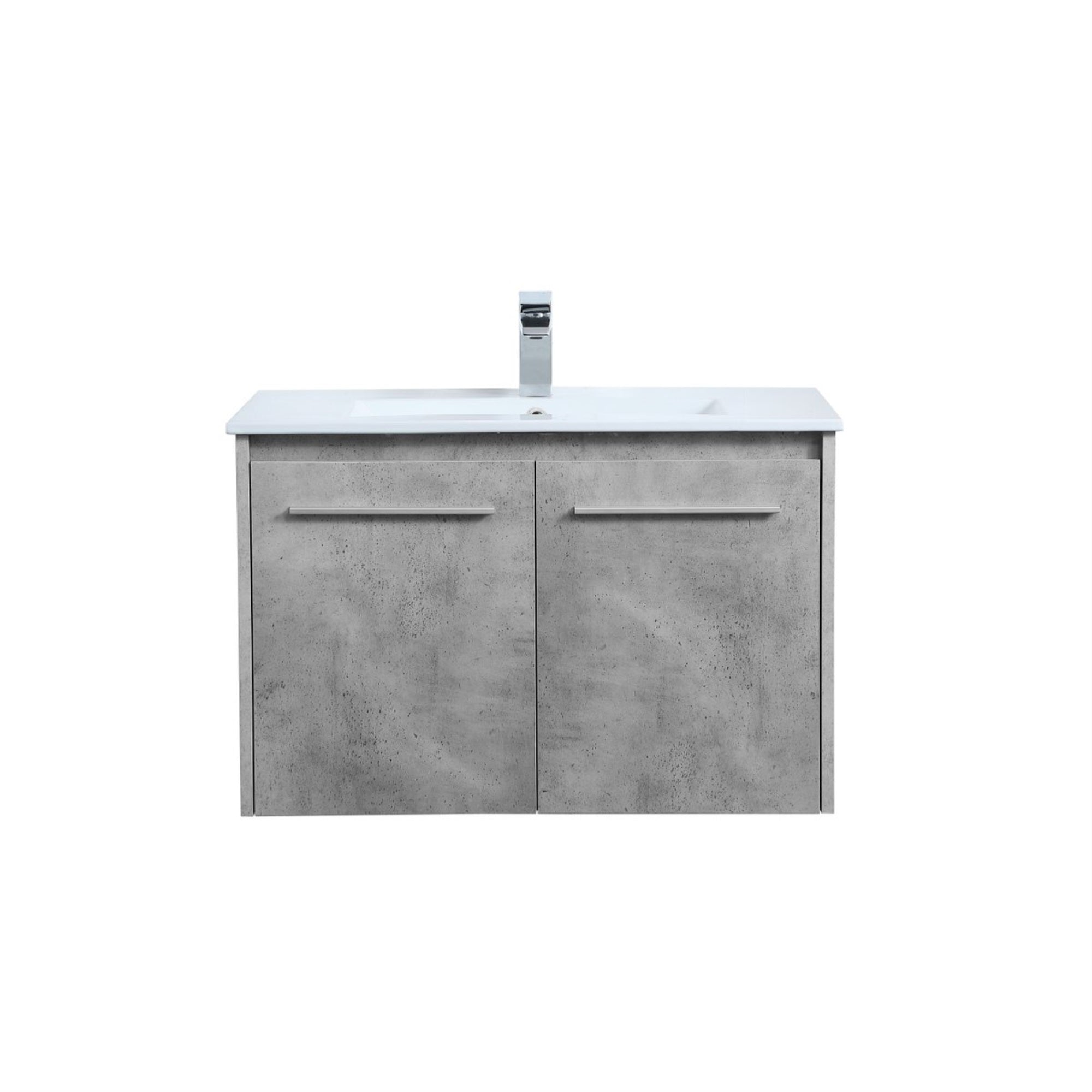 30 Inch  Single Bathroom Floating Vanity In Concrete Grey