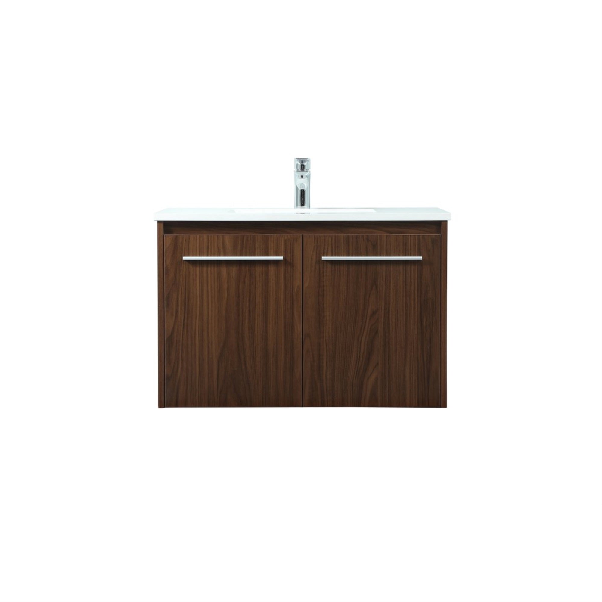 30 Inch Single Bathroom Vanity In Walnut