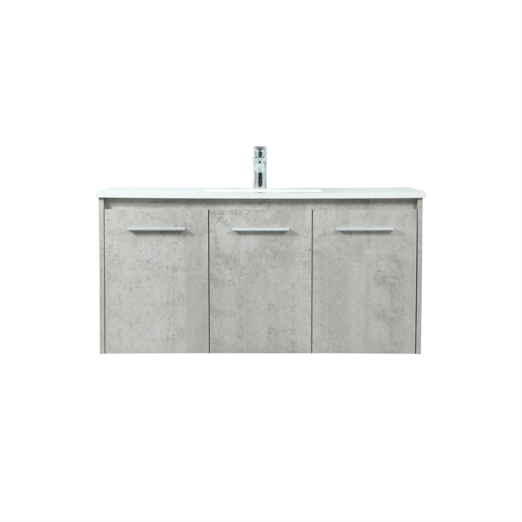 40 Inch Single Bathroom Vanity In Concrete Grey
