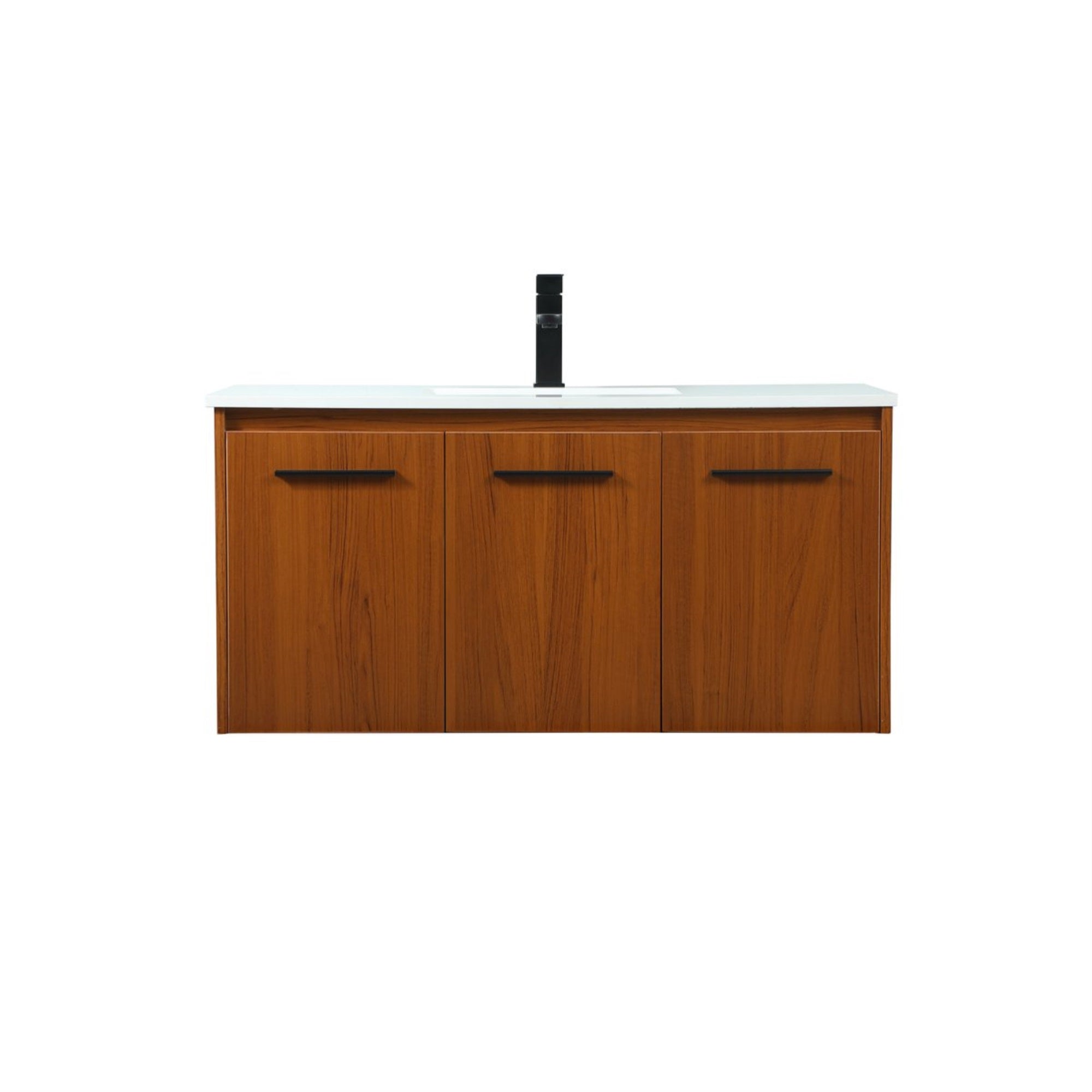40 Inch Single Bathroom Vanity In Teak