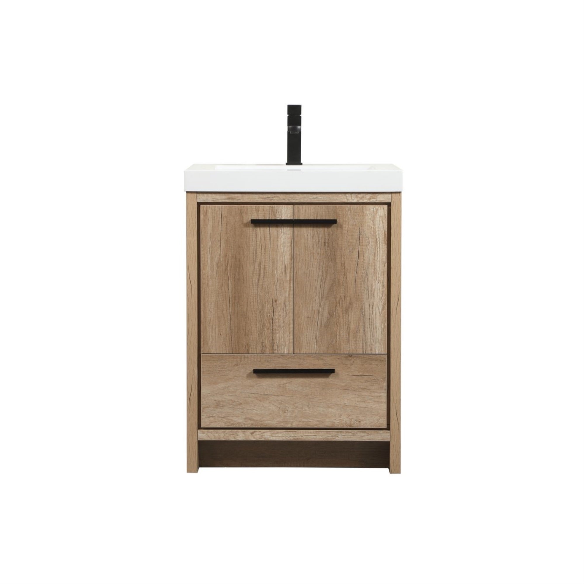 24 Inch Single Bathroom Vanity In Natural Oak