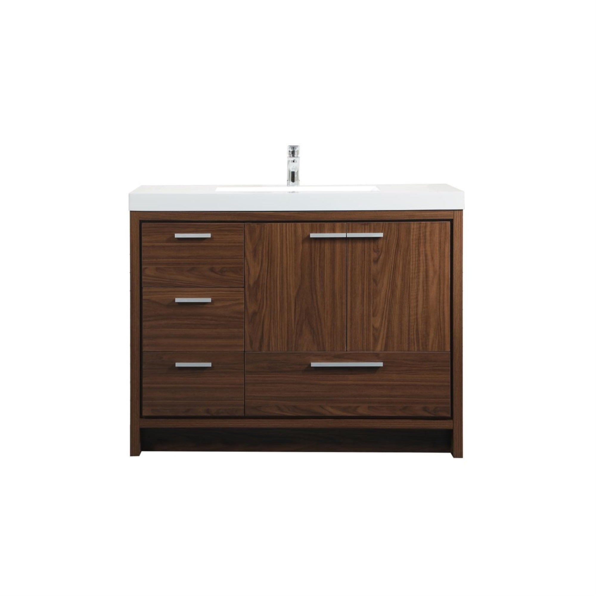 42 Inch Single Bathroom Vanity In Walnut