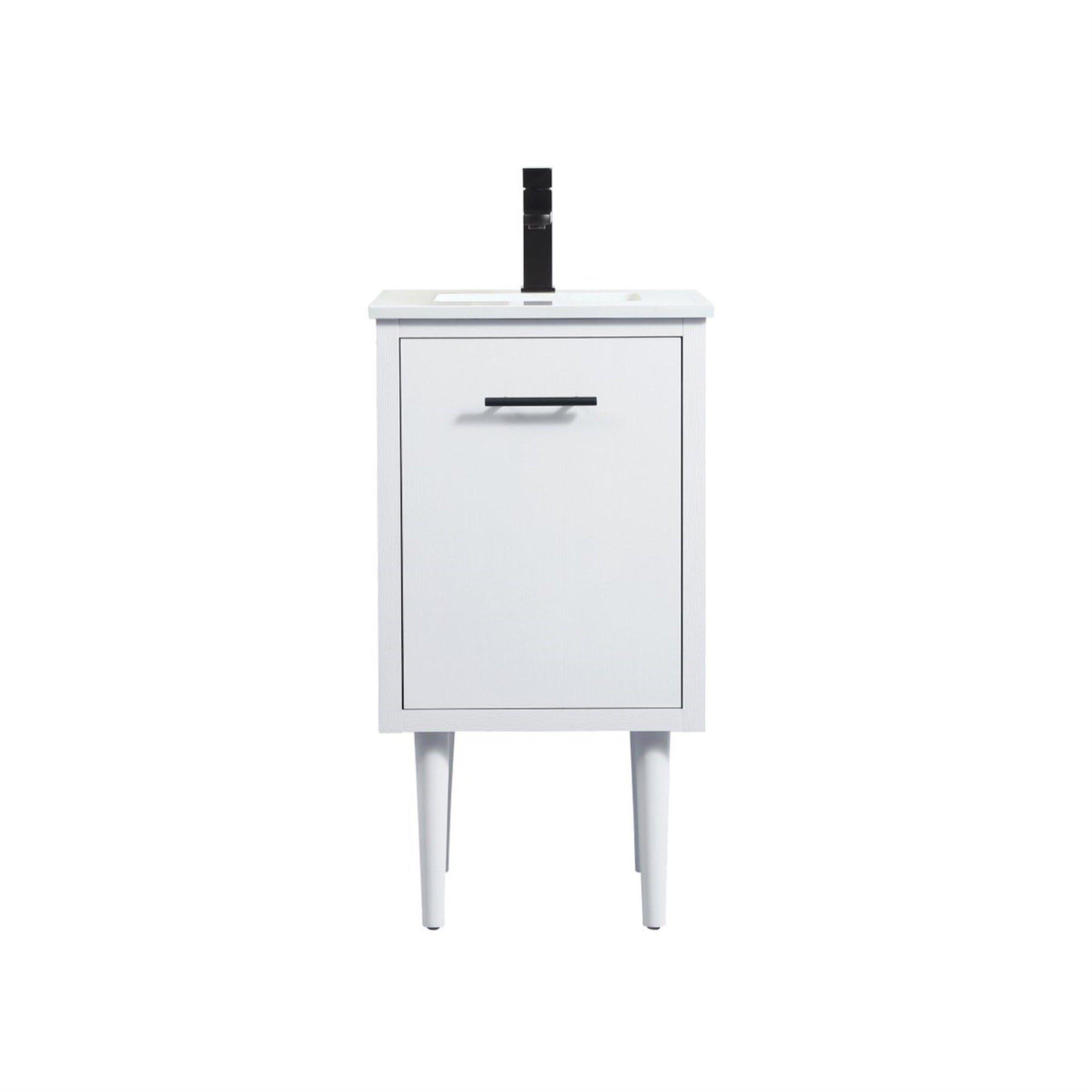 18 Inch Single Bathroom Vanity In White