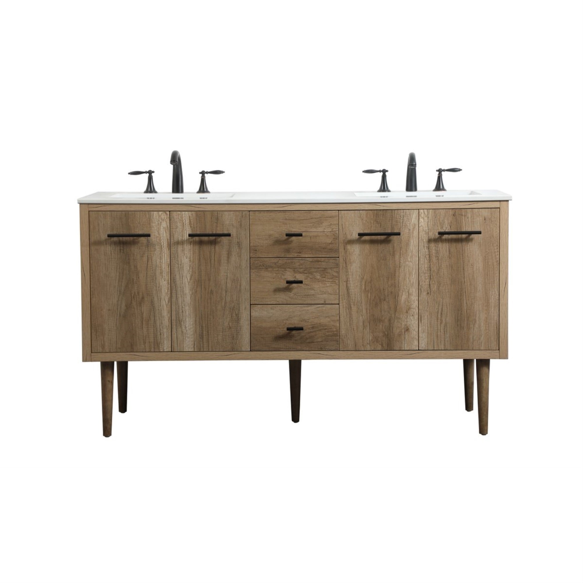 60 Inch Single Bathroom Vanity In Natural Oak