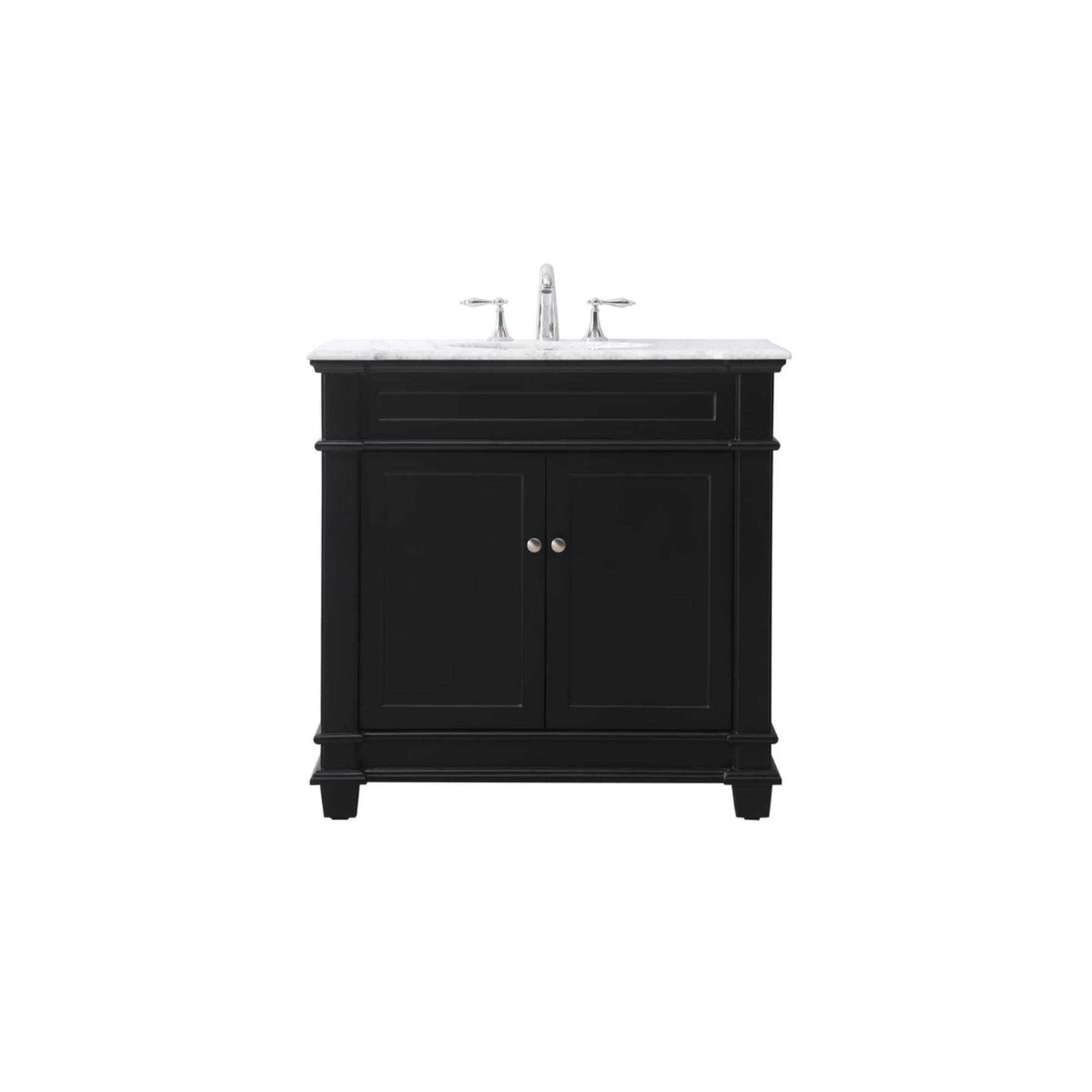36 Inch Single Bathroom Vanity Set In Black
