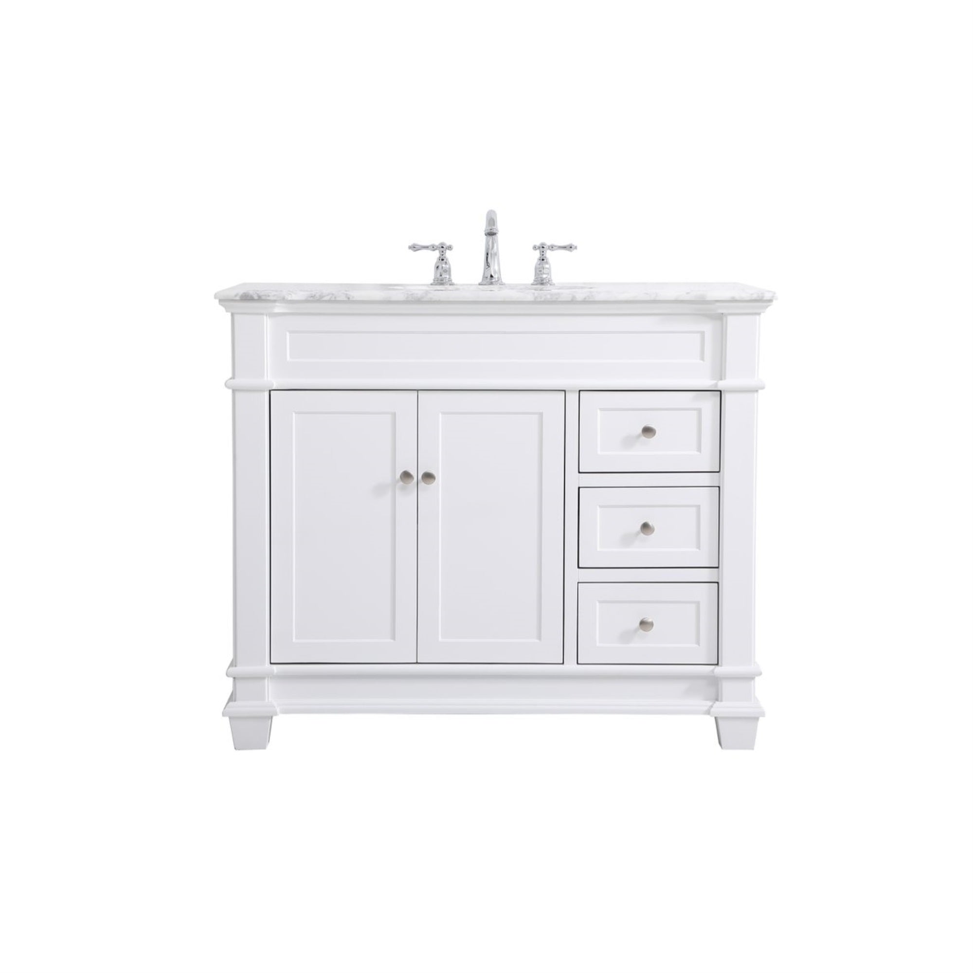 42 Inch Single Bathroom Vanity Set In White
