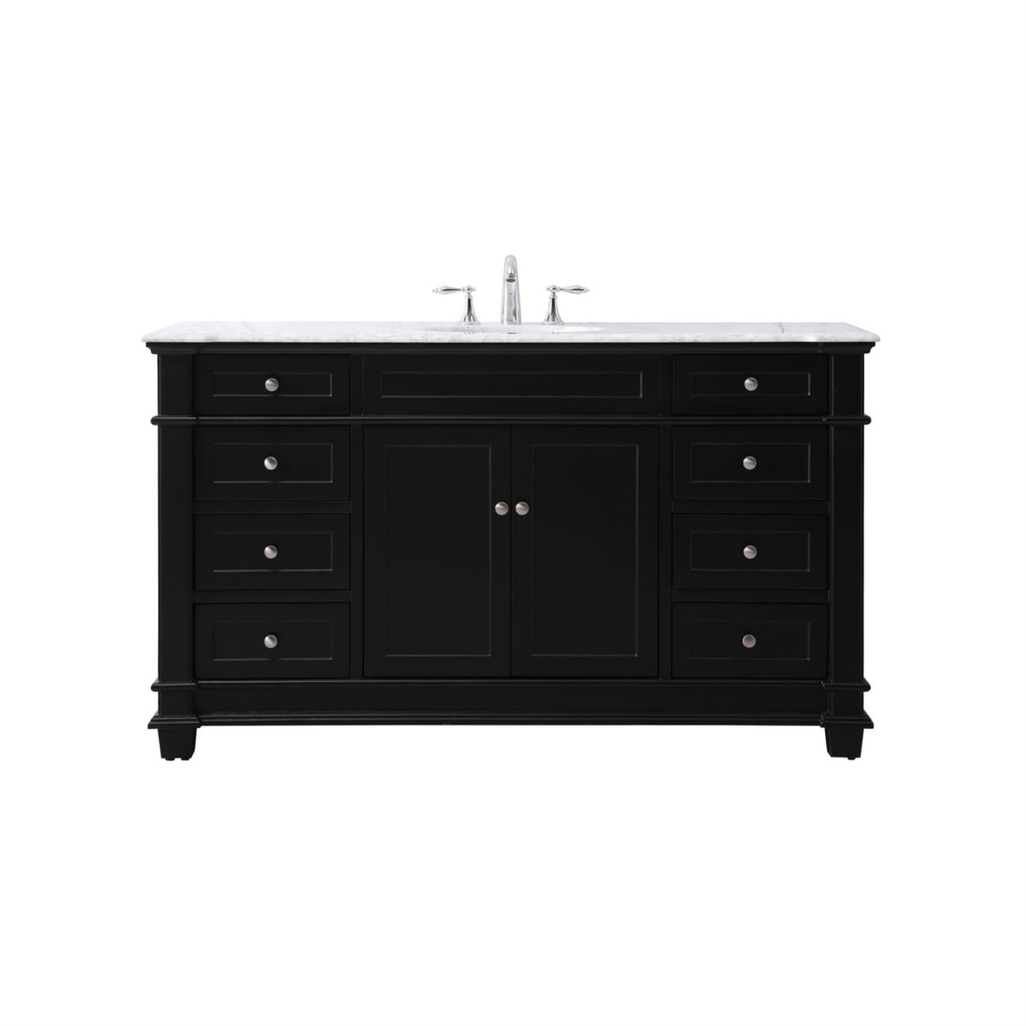 60 Inch Single Bathroom Vanity Set In Black