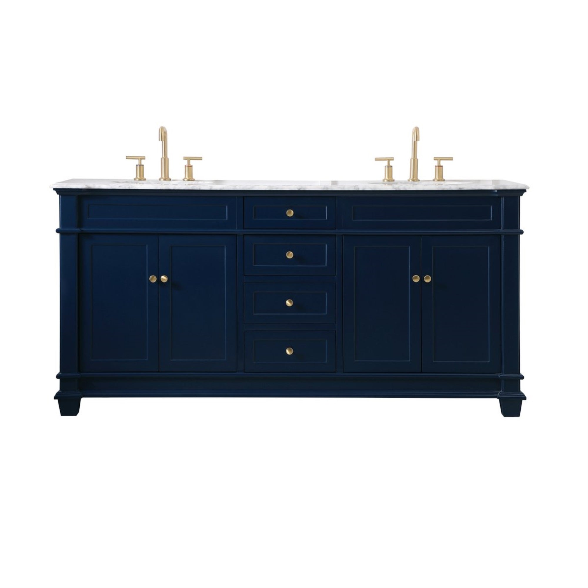72 Inch Double Bathroom Vanity Set In Blue