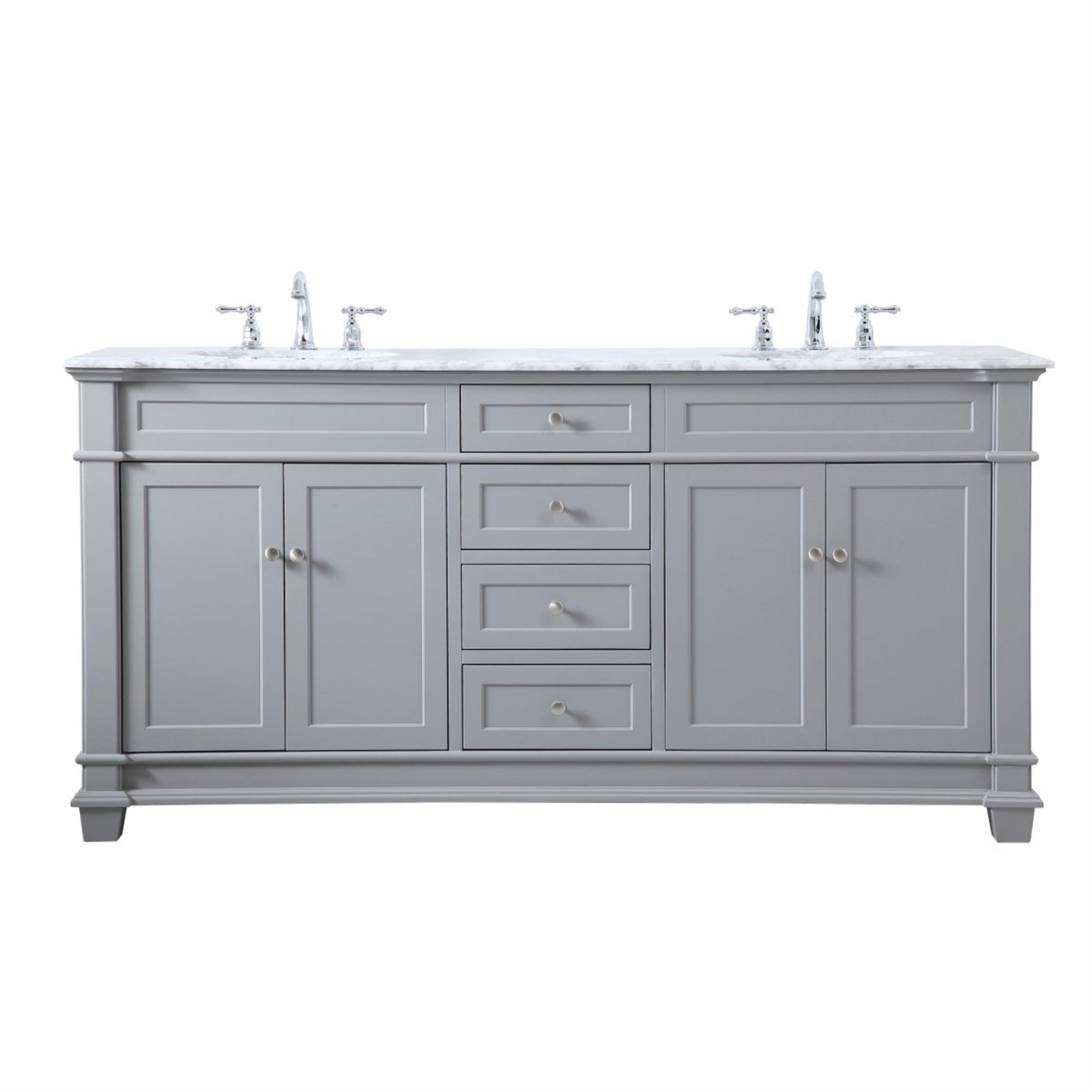 72 Inch Double Bathroom Vanity Set In Grey