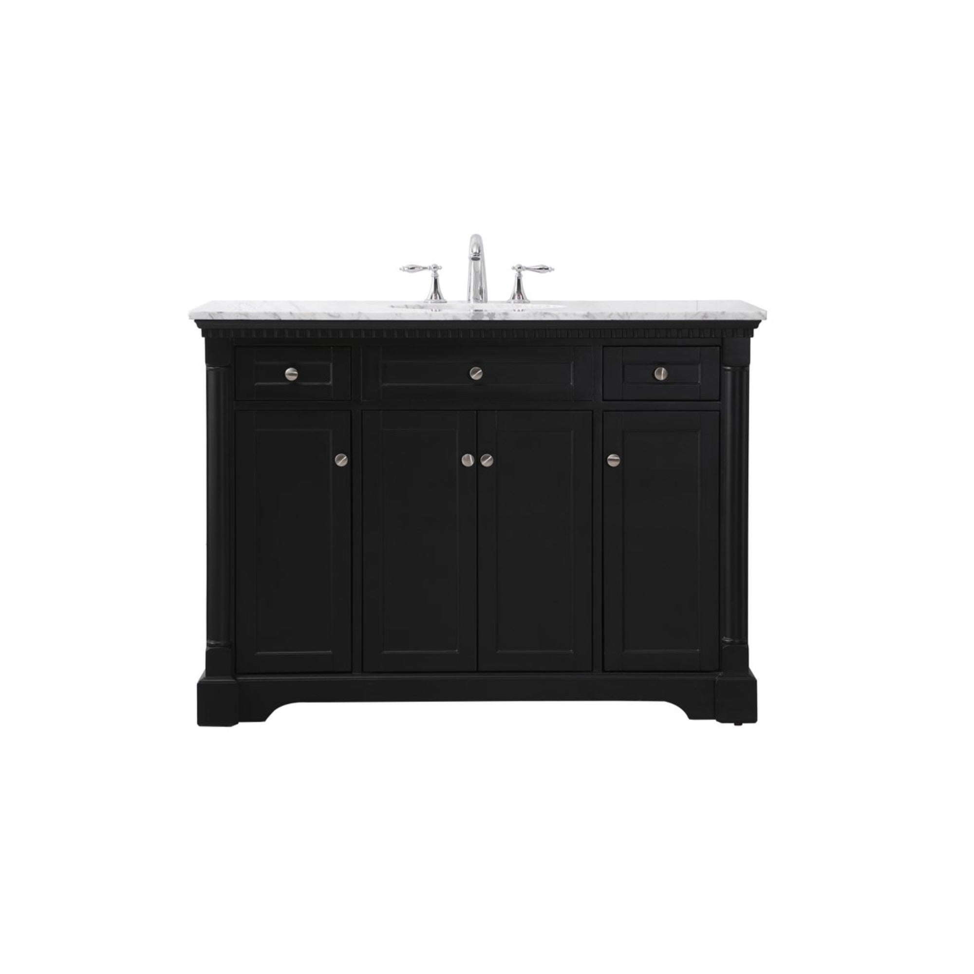 48 Inch Single Bathroom Vanity Set In Black