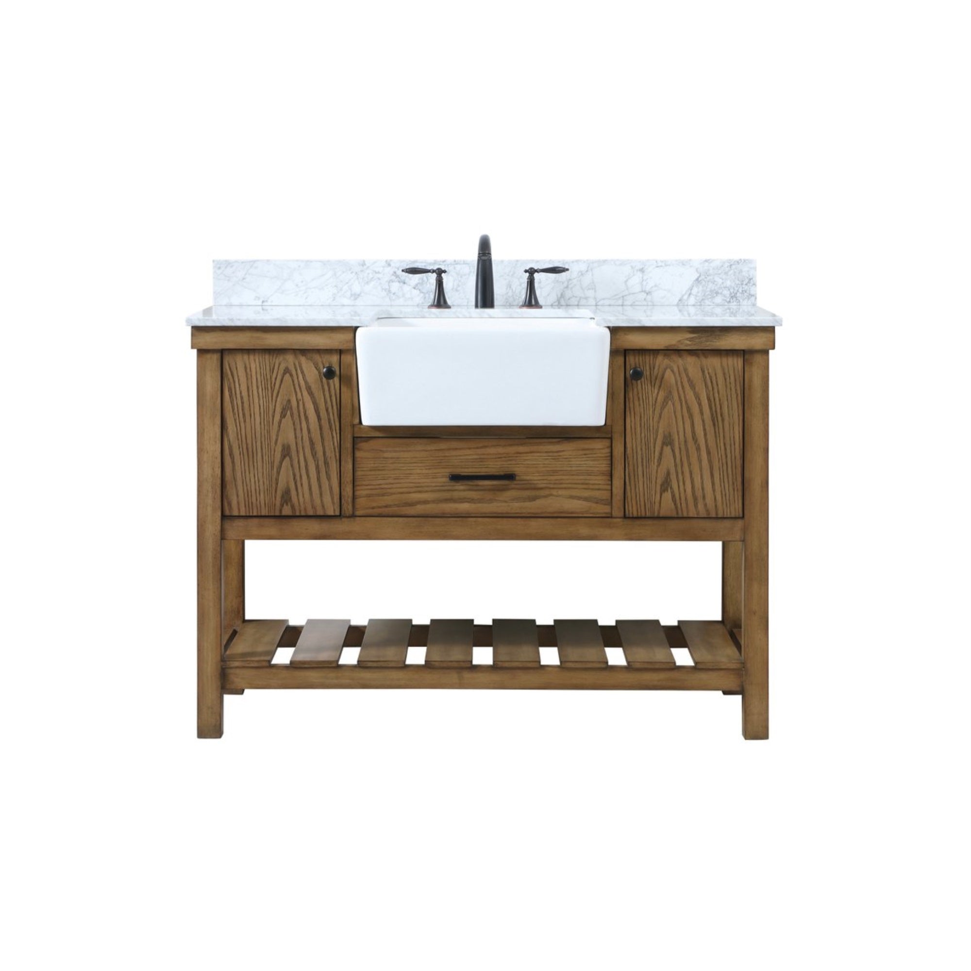 48 Inch Single Bathroom Vanity In Driftwood With Backsplash