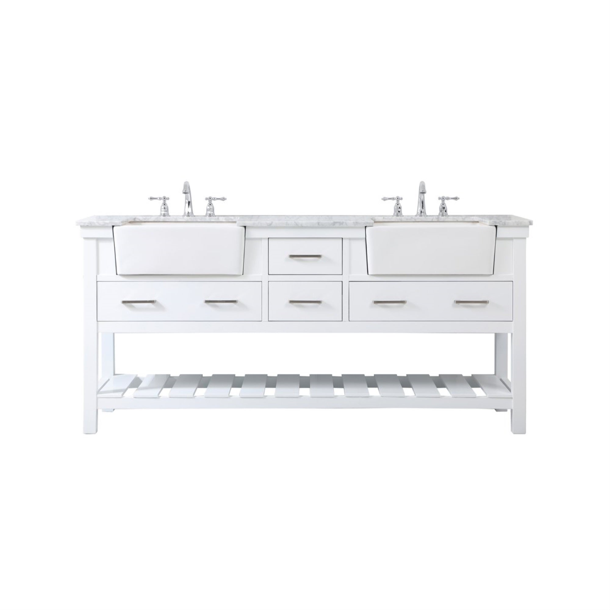 72 Inch Double Bathroom Vanity In White