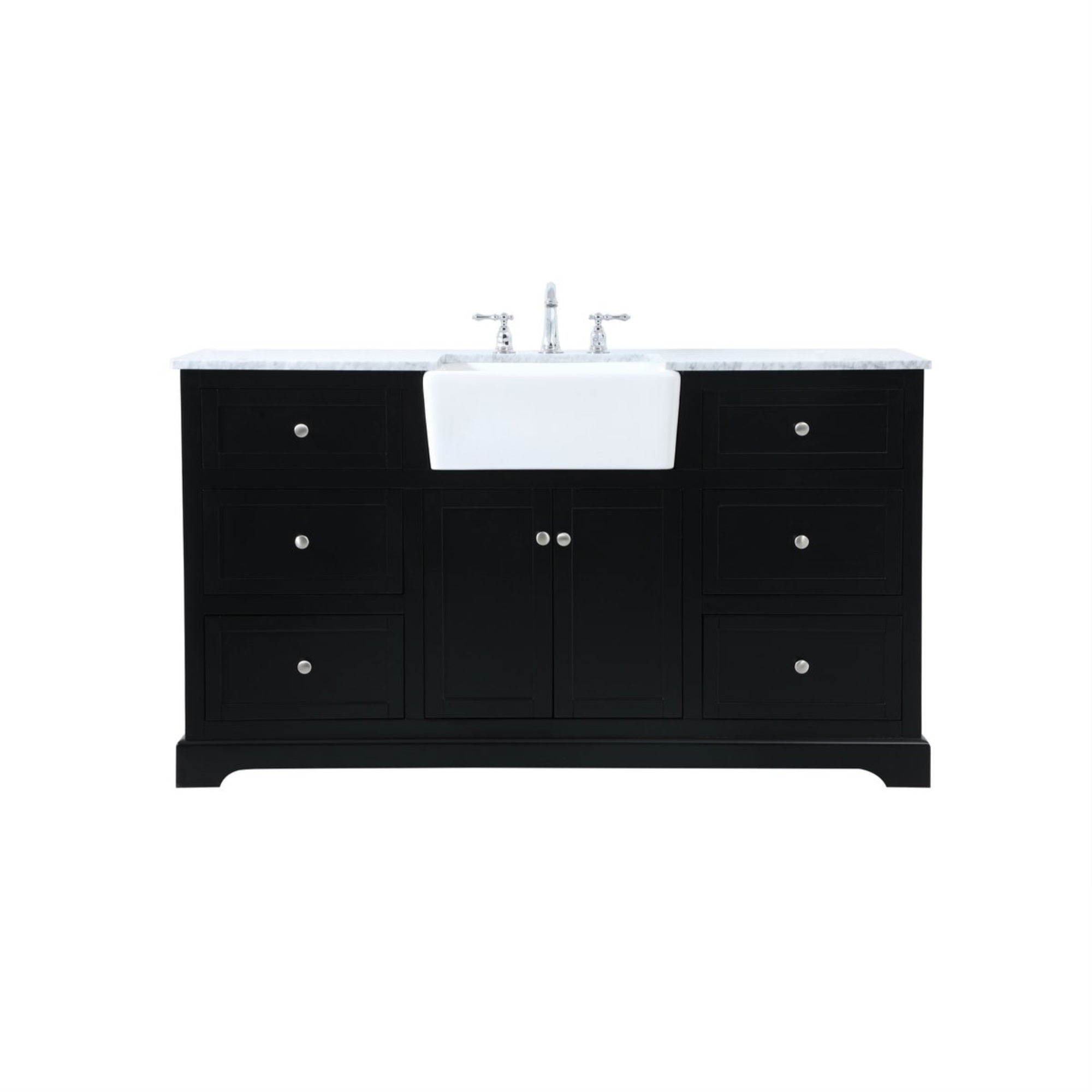 60 Inch Single Bathroom Vanity In Black
