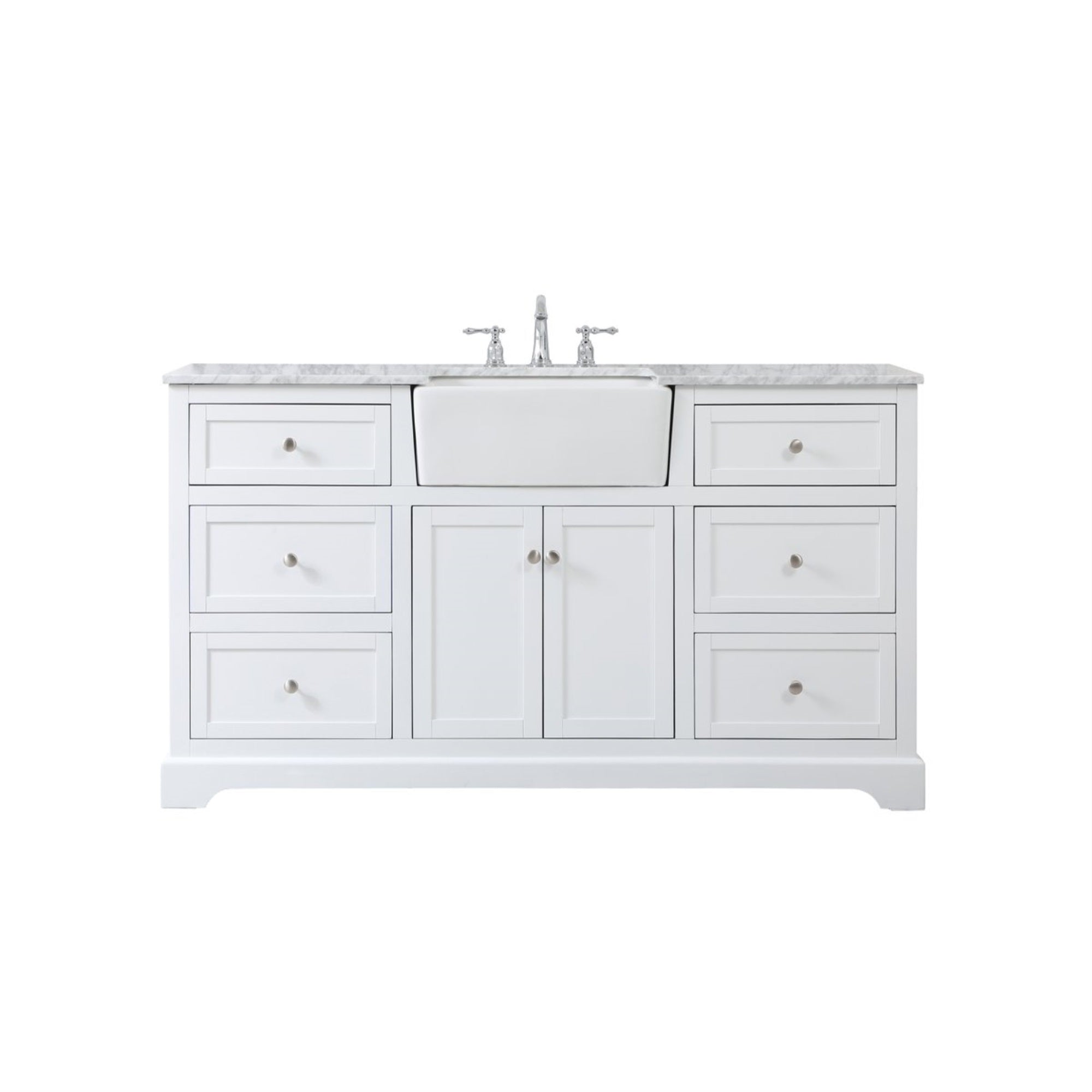 60 Inch Single Bathroom Vanity In White