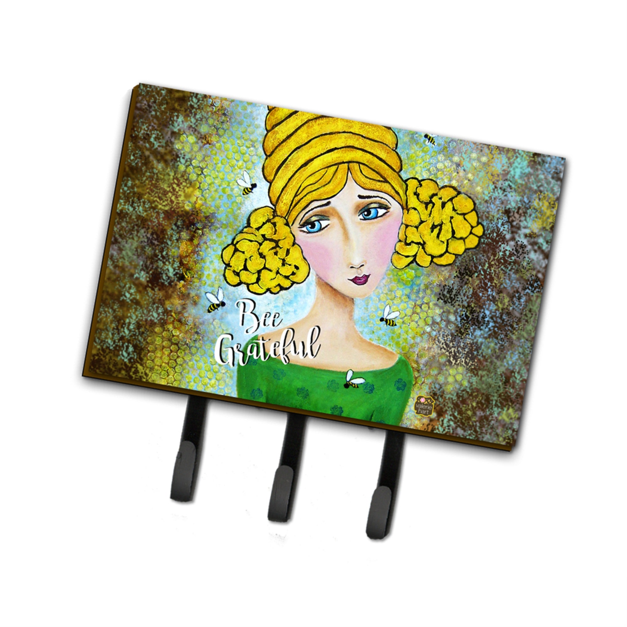 Caroline'S Treasures Bee Grateful Girl With Beehive Leash Or Key Holder Vha3008Th68, Triple, Multicolor