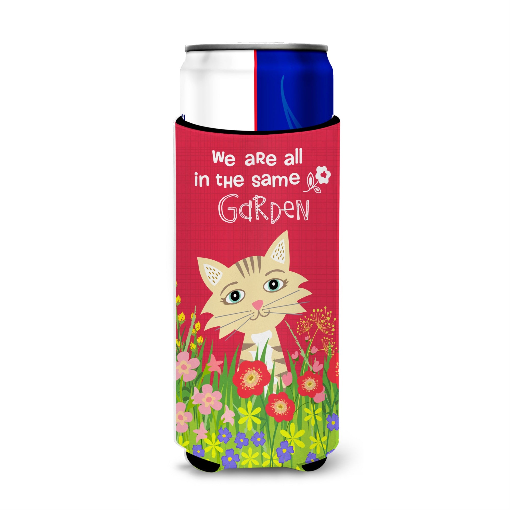 Caroline'S Treasures Vha3009Muk Garden Cat Michelob Ultra Koozies For Slim Cans, Multicolor