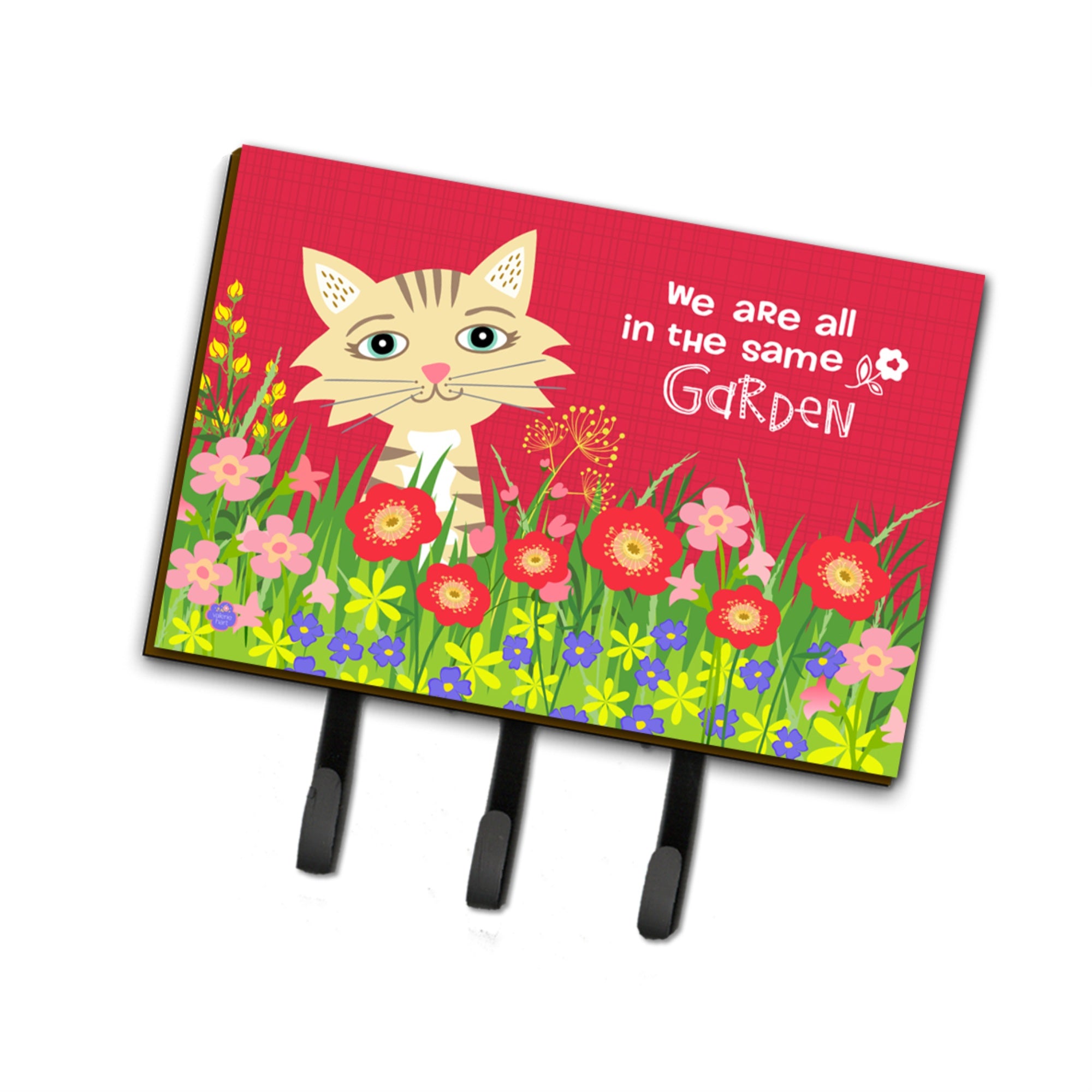 Caroline'S Treasures Garden Cat Leash Or Key Holder Vha3009Th68, Triple, Multicolor