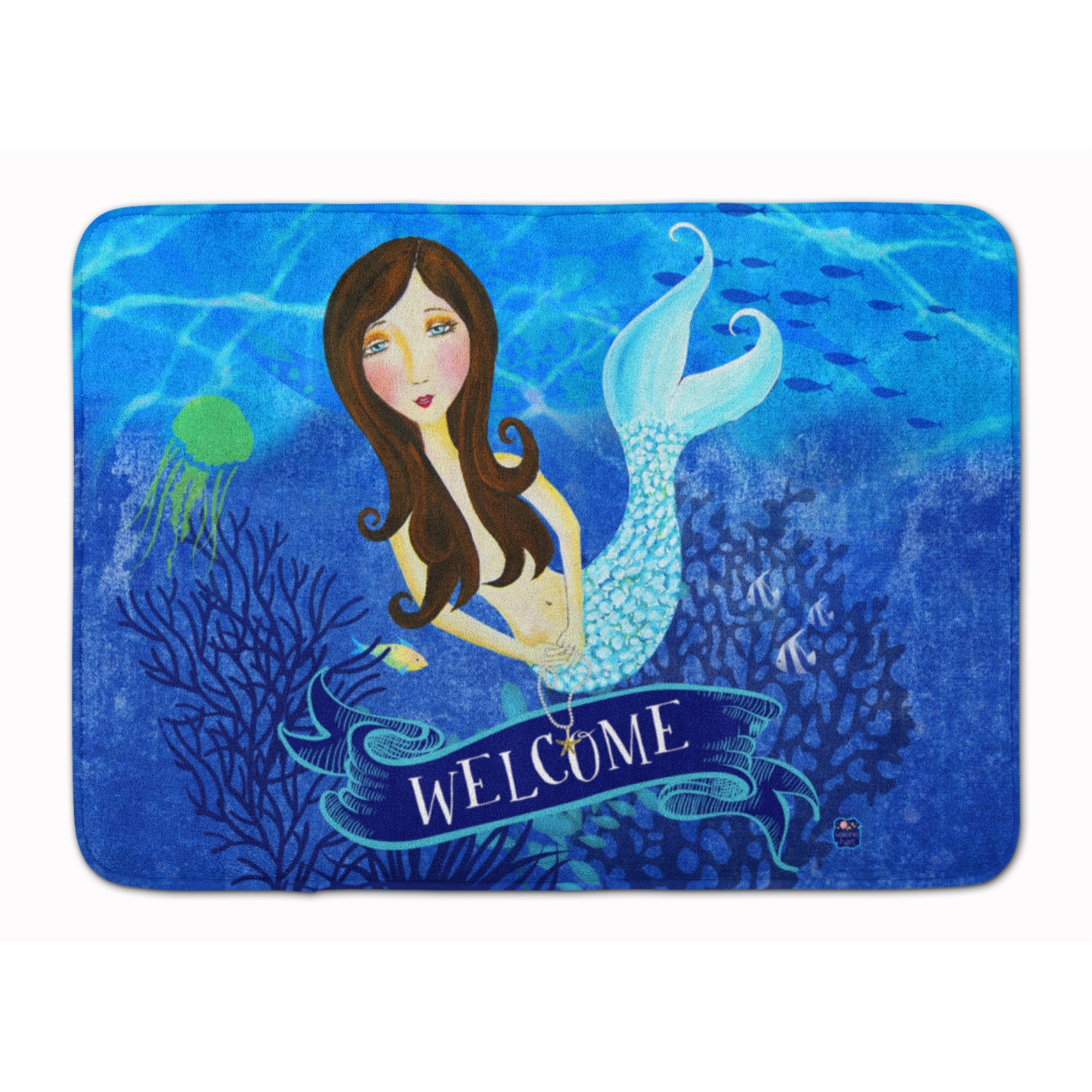 Caroline'S Treasures Welcome Mermaid Floor Mat, 19 X 27, Multicolor
