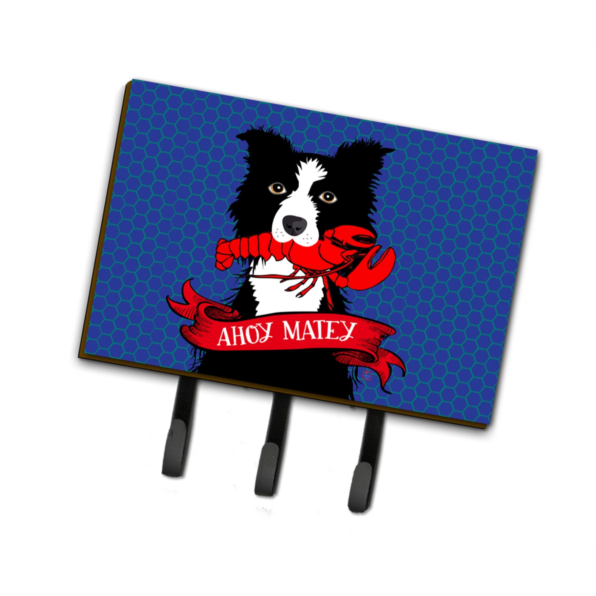 Caroline'S Treasures Ahoy Matey Nautical Border Collie Leash Or Key Holder Vha3011Th68, Triple, Multicolor