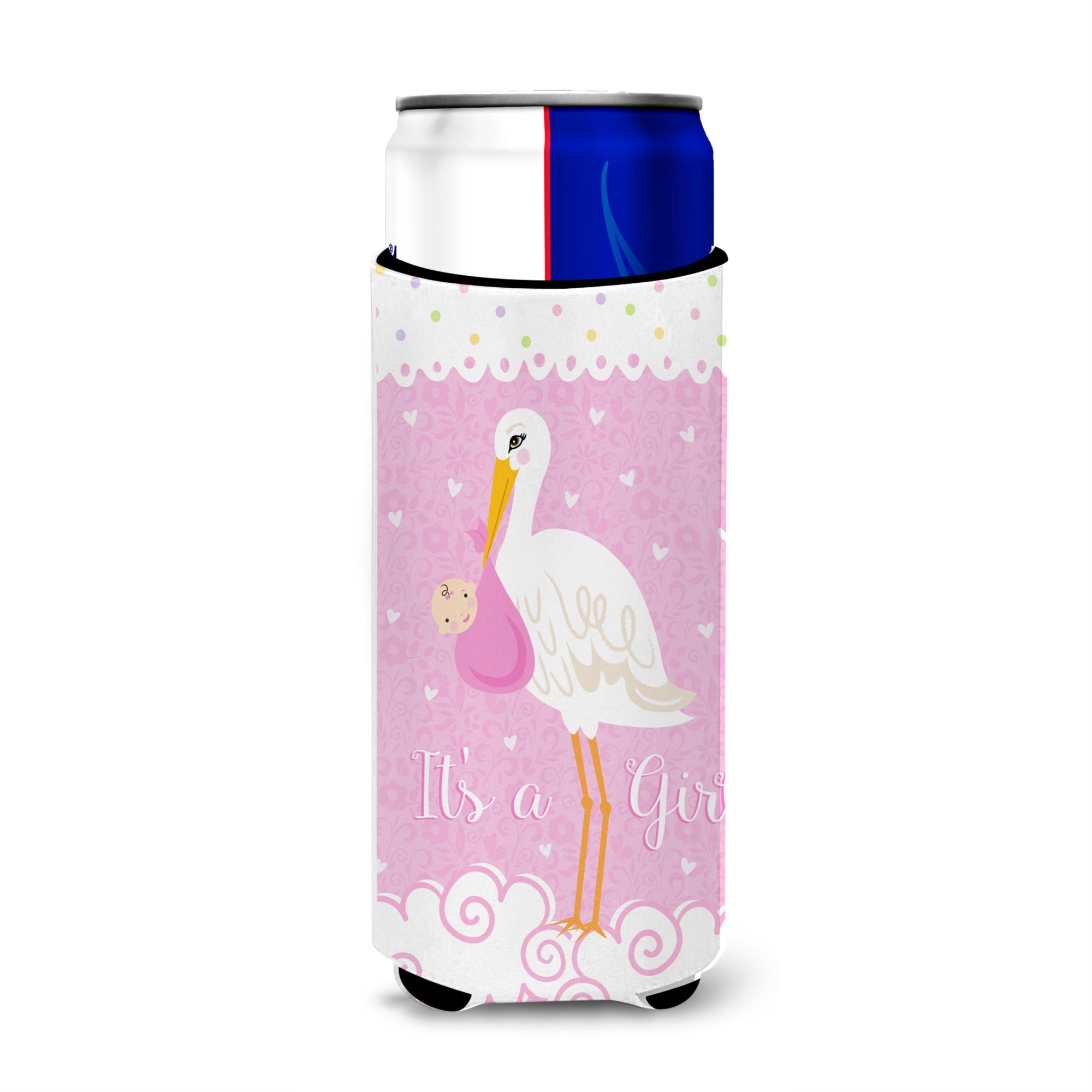Caroline'S Treasures Vha3013Muk It'S A Baby Girl Michelob Ultra Koozies For Slim Cans, Multicolor
