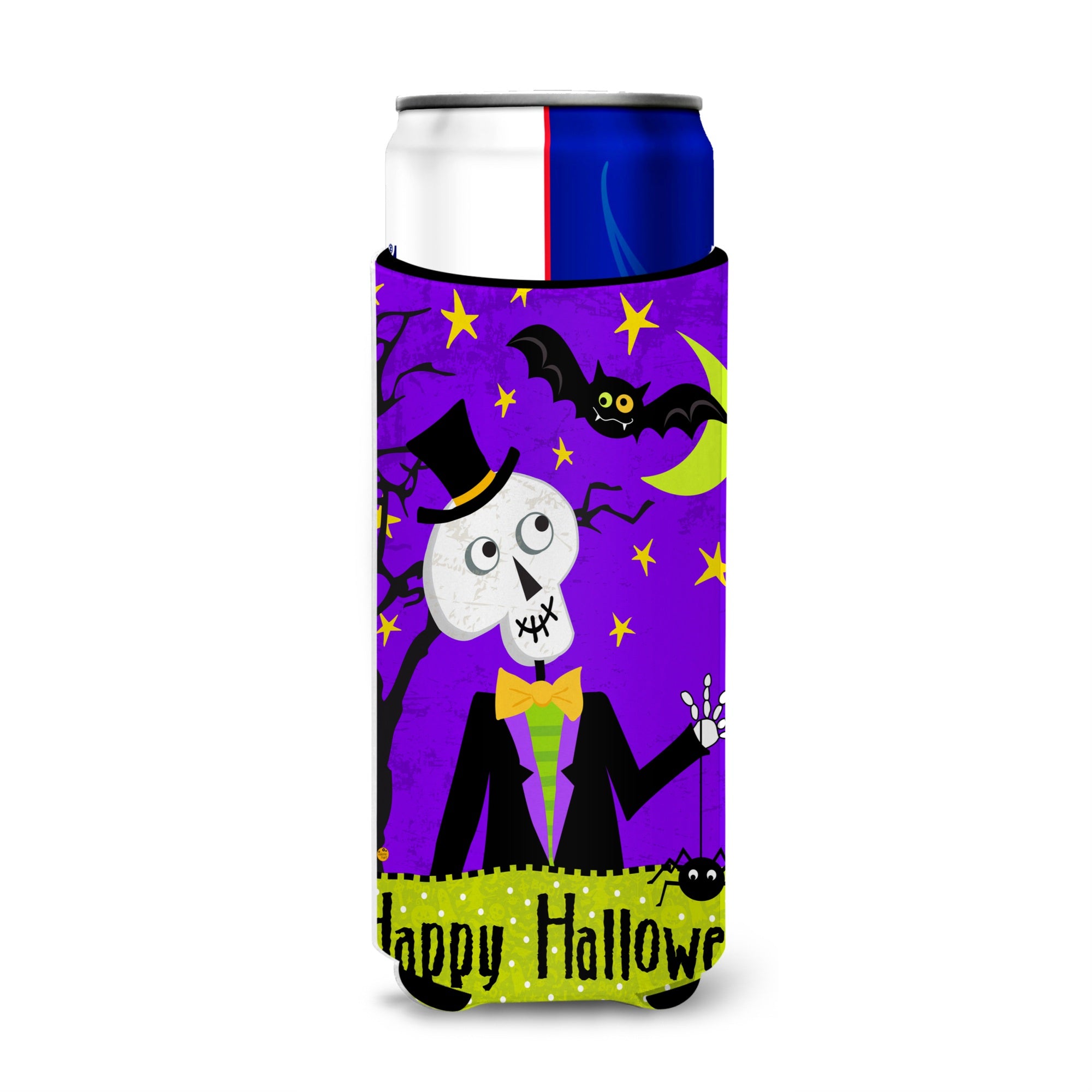 Caroline'S Treasures Vha3014Muk Happy Halloween Skeleton Michelob Ultra Beverage Insulator For Slim Cans, Multicolor