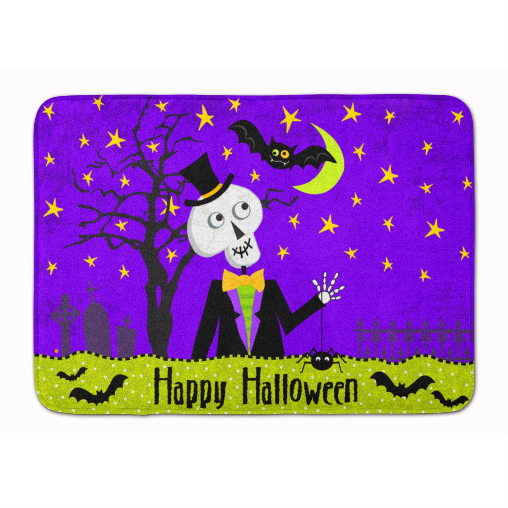 Caroline'S Treasures Happy Halloween Skeleton Floor Mat, 19 X 27, Multicolor