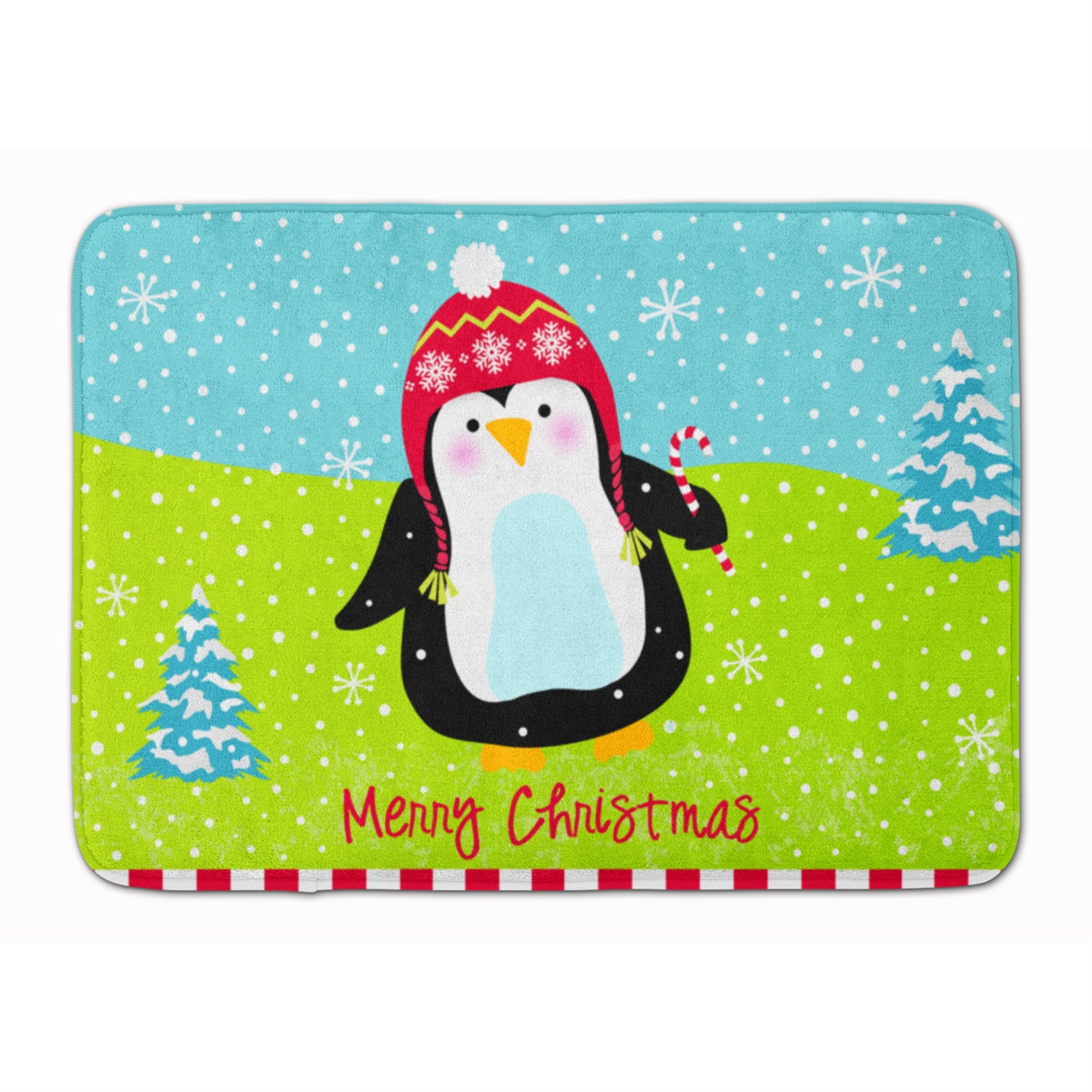 Caroline'S Treasures Merry Christmas Happy Penguin Floor Mat, 19 X 27, Multicolor