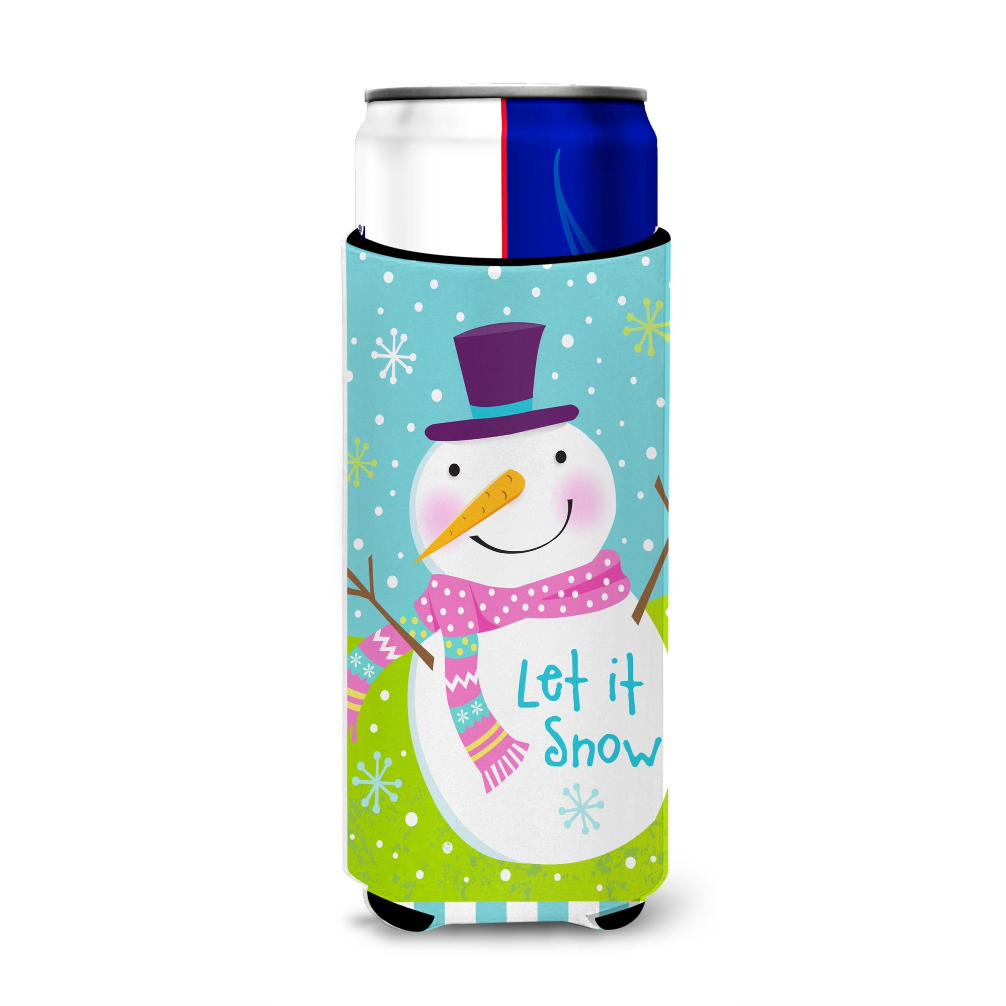 Caroline'S Treasures Vha3017Muk Christmas Snowman Let It Snow Michelob Ultra Koozies For Slim Cans, Multicolor