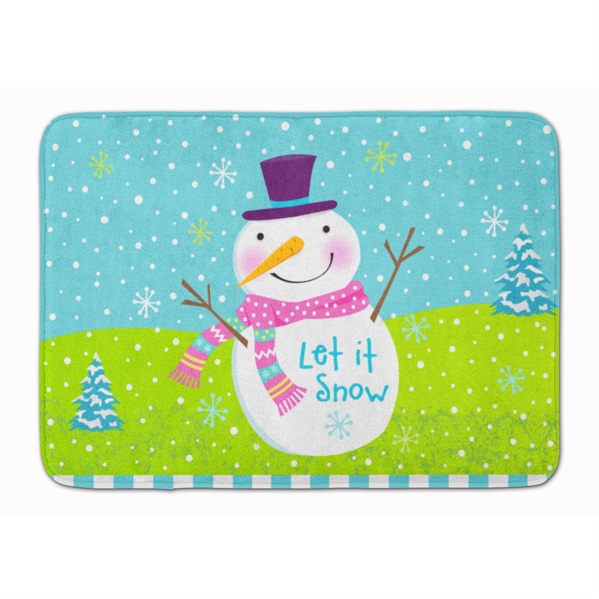 Caroline'S Treasures Christmas Snowman Let It Snow Floor Mat, 19 X 27, Multicolor