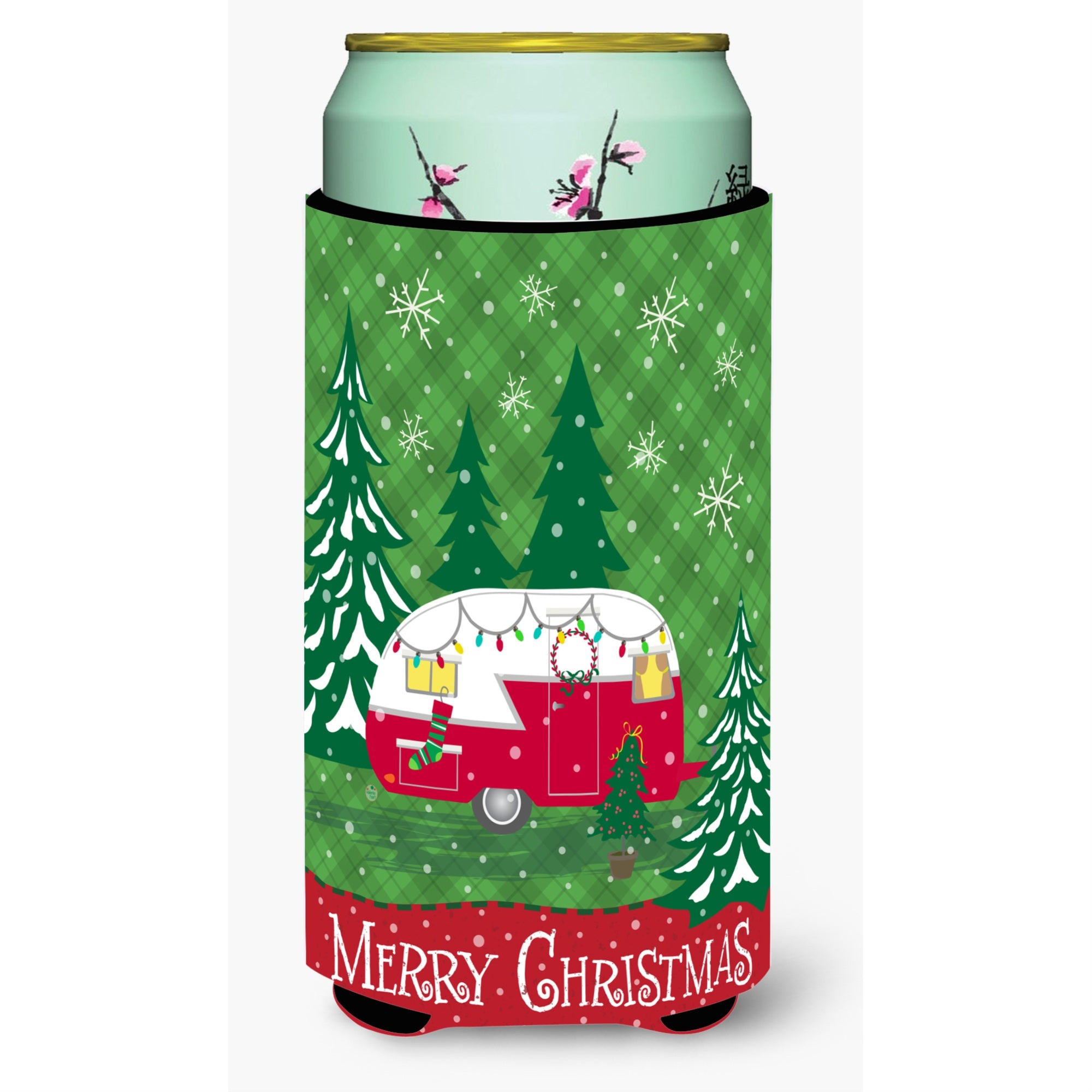 Caroline'S Treasures Vha3018Tbc Christmas Vintage Glamping Trailer Tall Boy Koozie Hugger, Multicolor