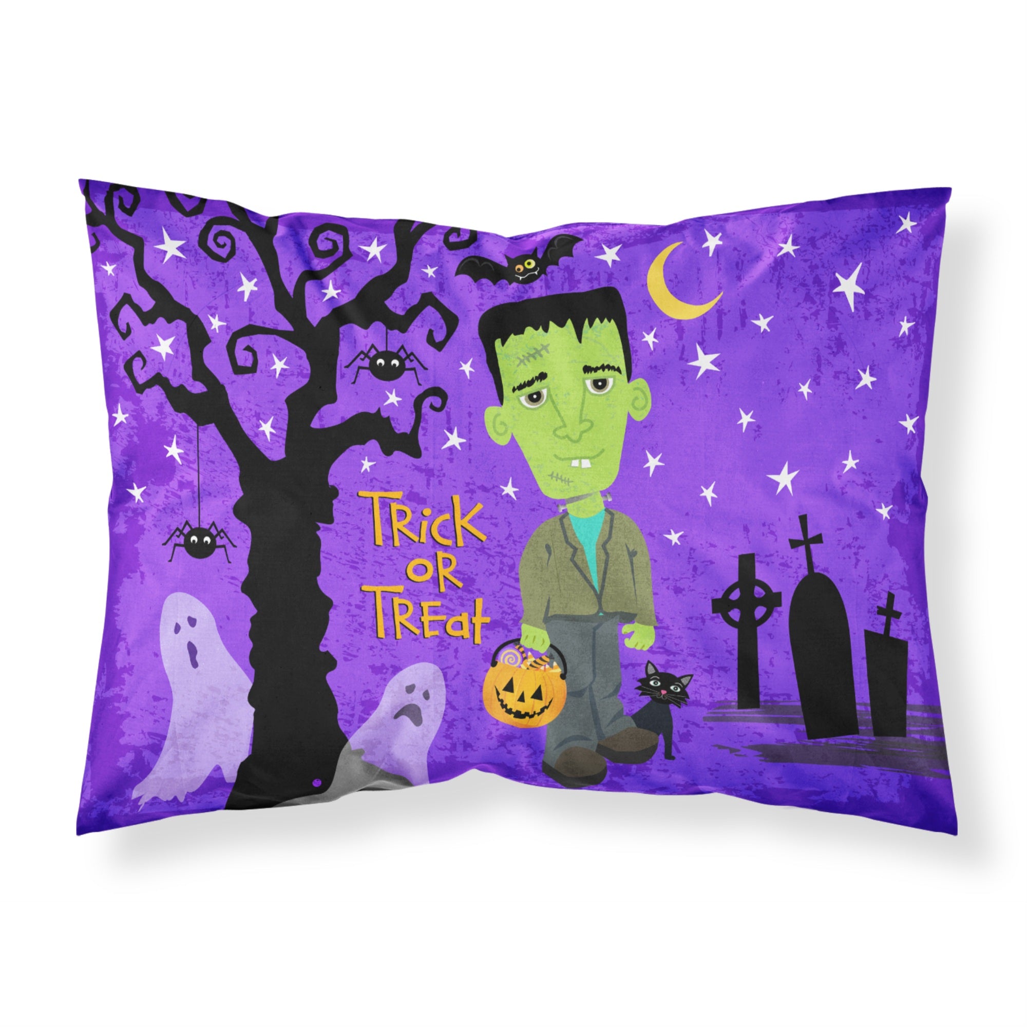 Caroline'S Treasures Halloween Frankie Frankenstein Printed, Polyester Envelope Closure Pillowcase, Standard, Multicol