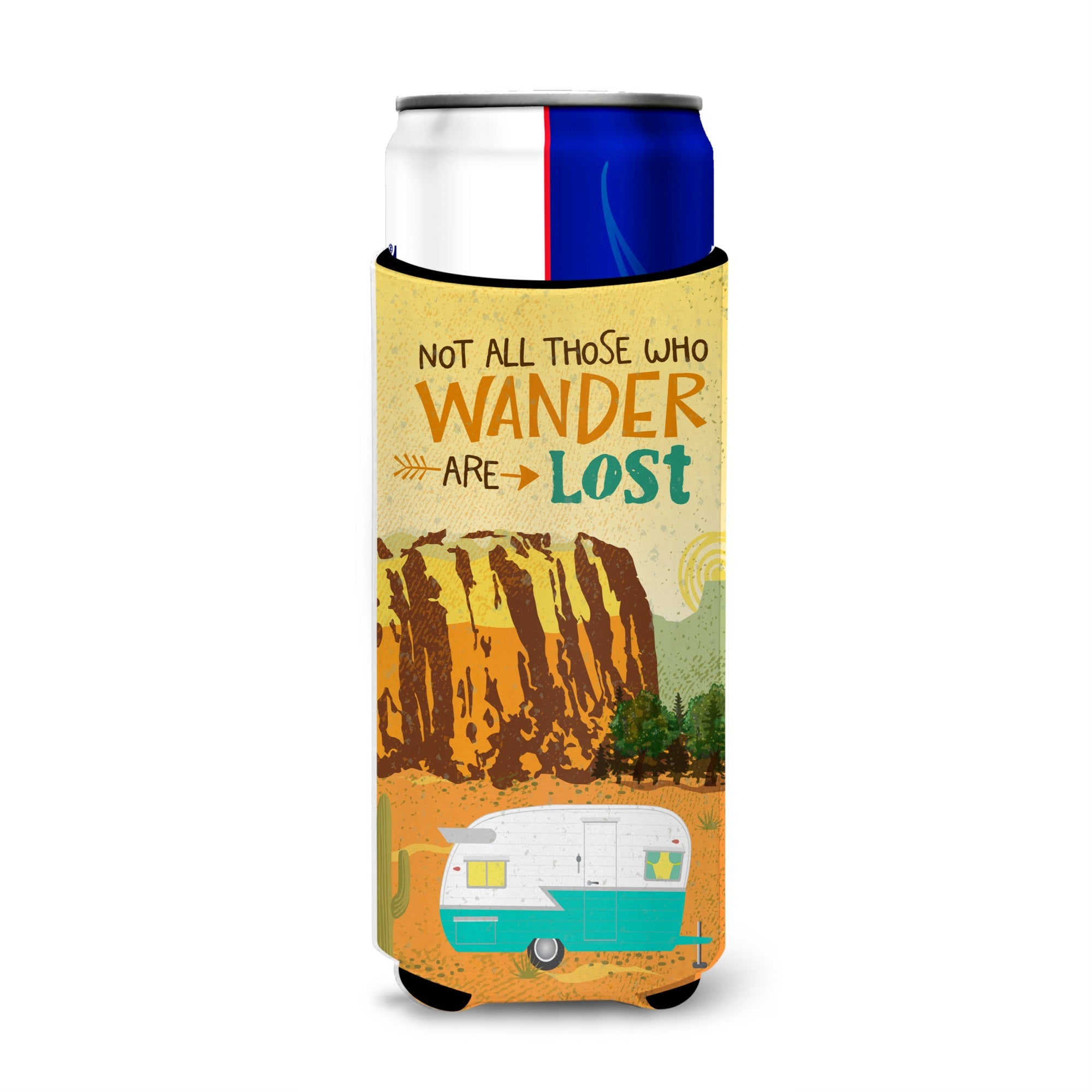 Caroline'S Treasures Retro Camper Camping Wander Michelob Ultra Hugger For Slim Cans, Slim Can, Multicolor